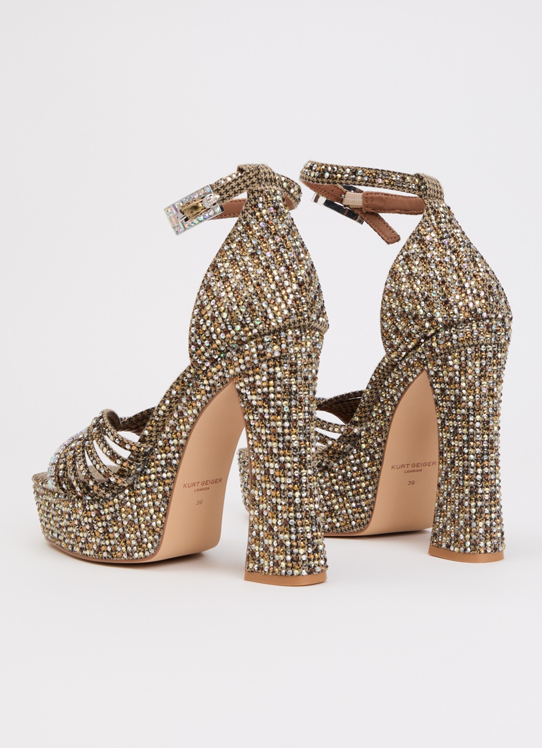 Kurt Geiger Sandalette met strass - achterkant 2 beige