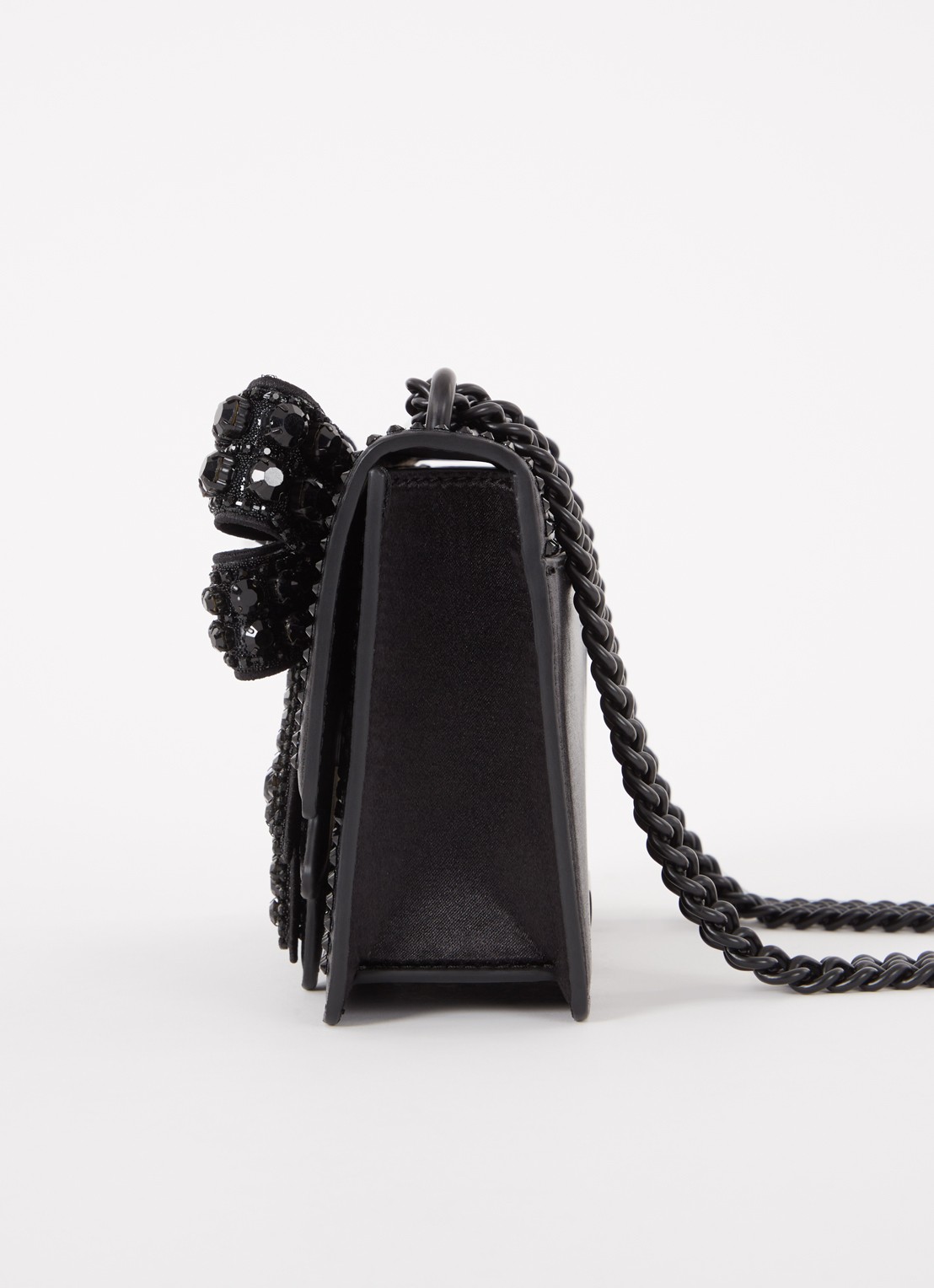 Kurt Geiger Shoreditch crossbodytas van satijn met strass en uitneembaar etui  - detail 3 zwart