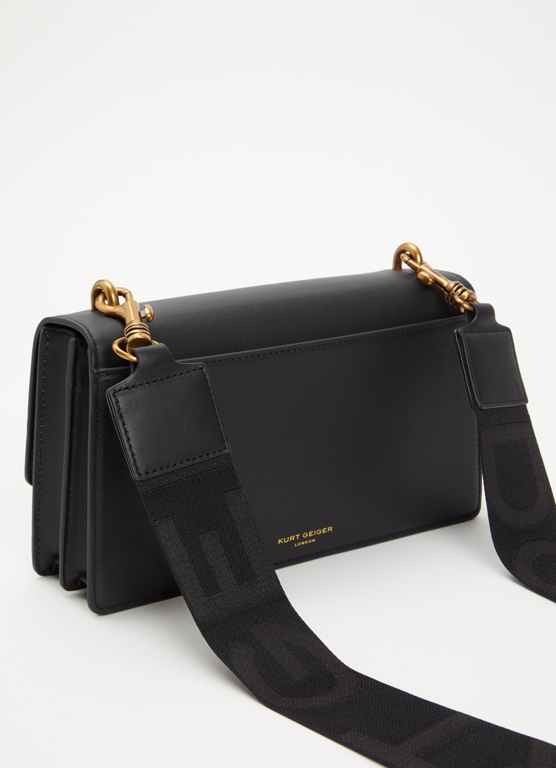 Kurt Geiger Shoreditch East West schoudertas van leer met afneembare schouderriem - achterkant 6 zwart