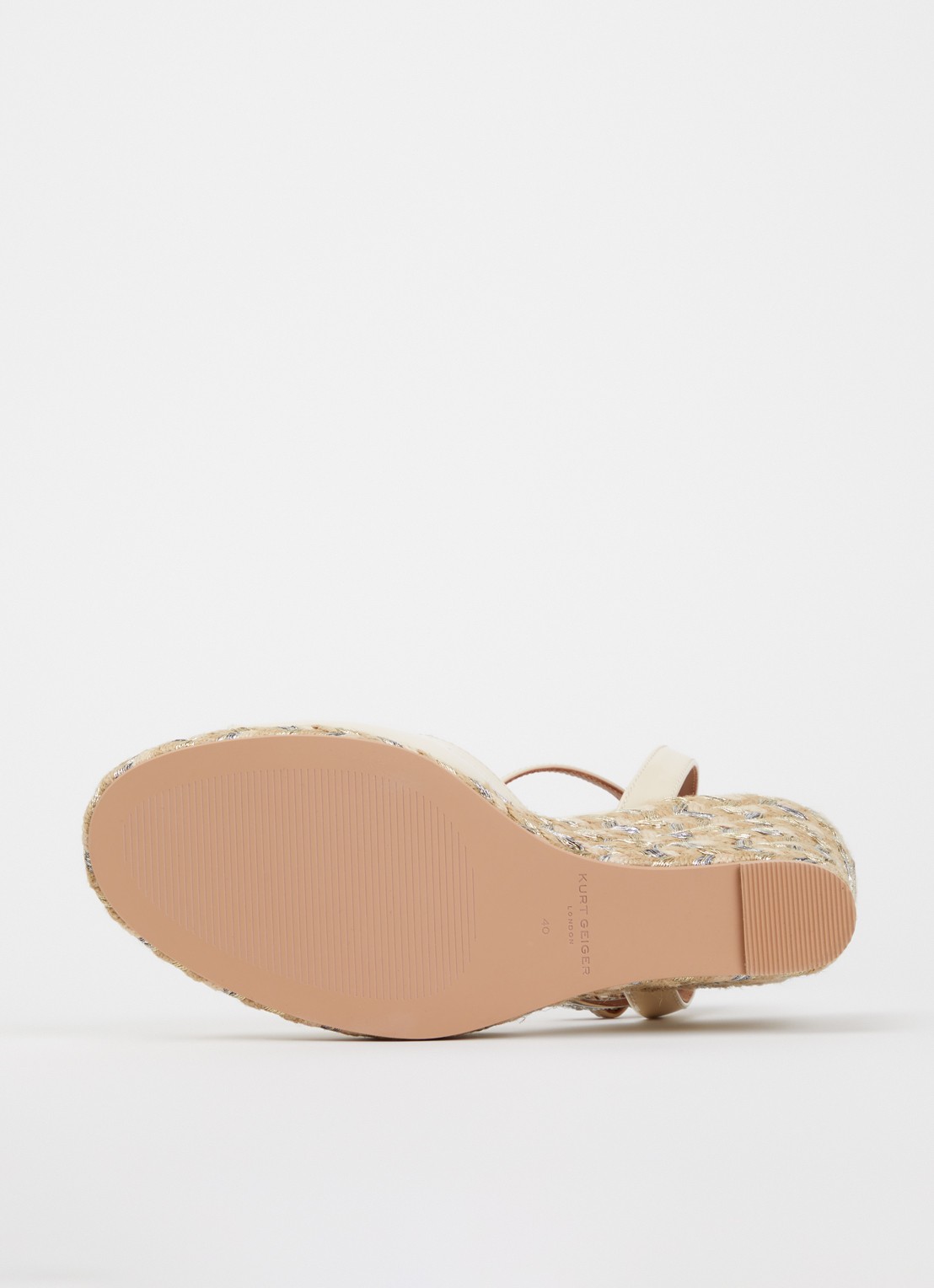 Kurt Geiger Sleehak van lakleer met metallic details - detail 5 ivoor