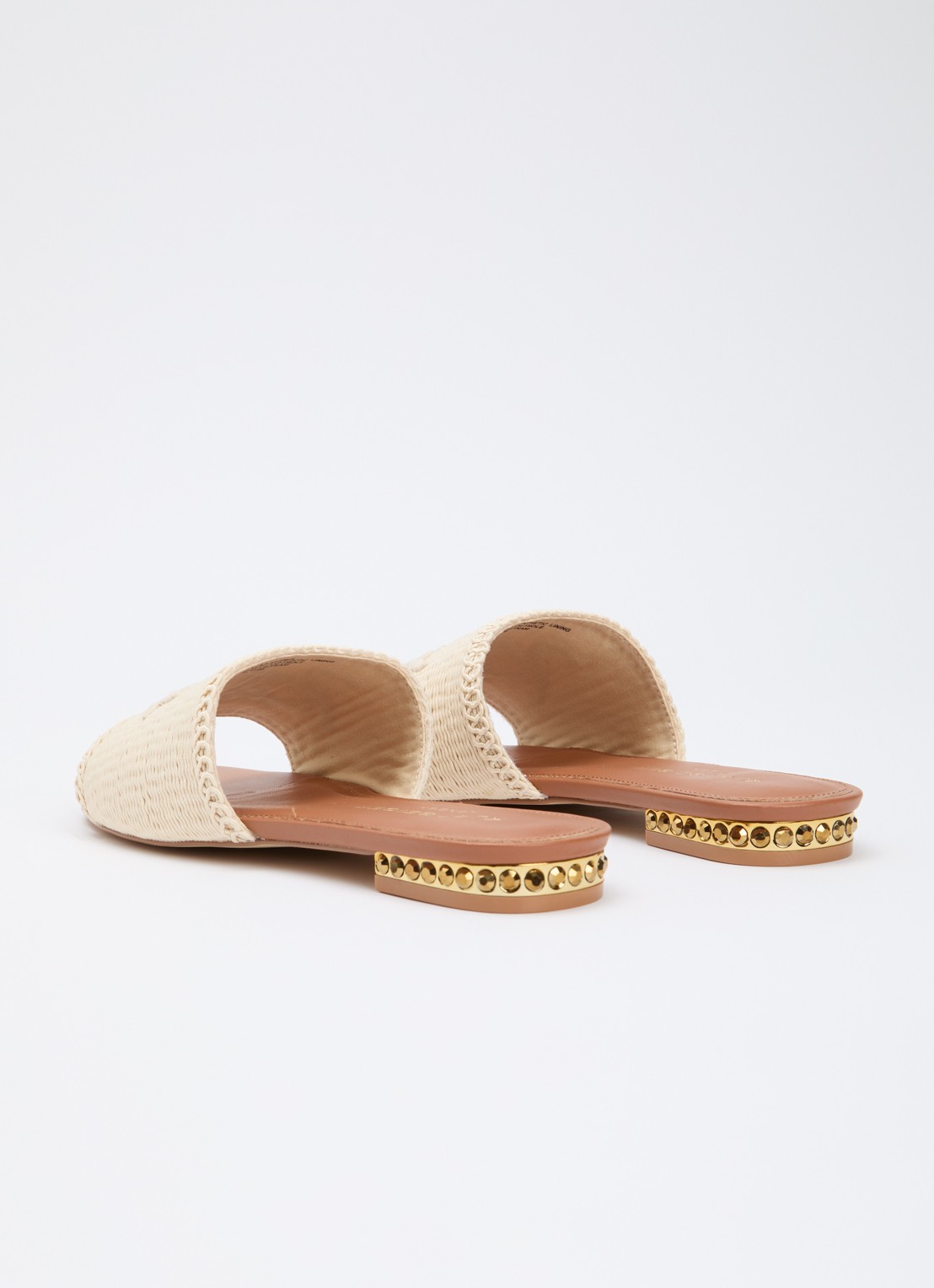 Kurt Geiger Slipper met logo en strass - achterkant creme