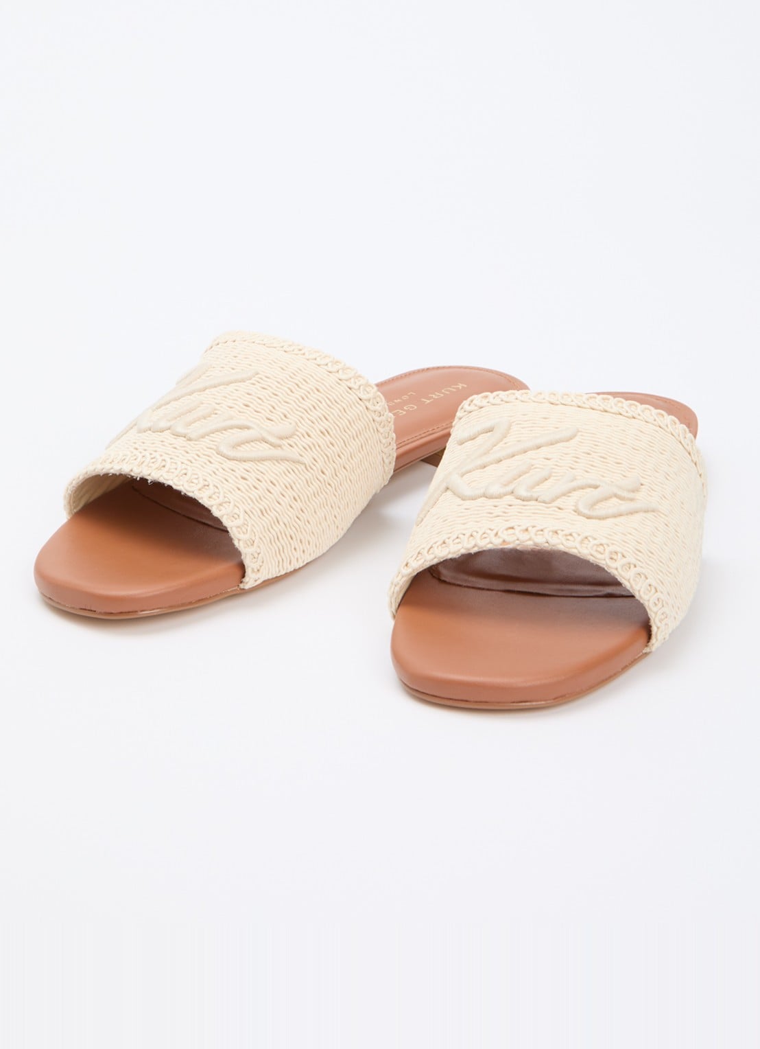 Kurt Geiger Slipper met logo en strass - detail 3 creme