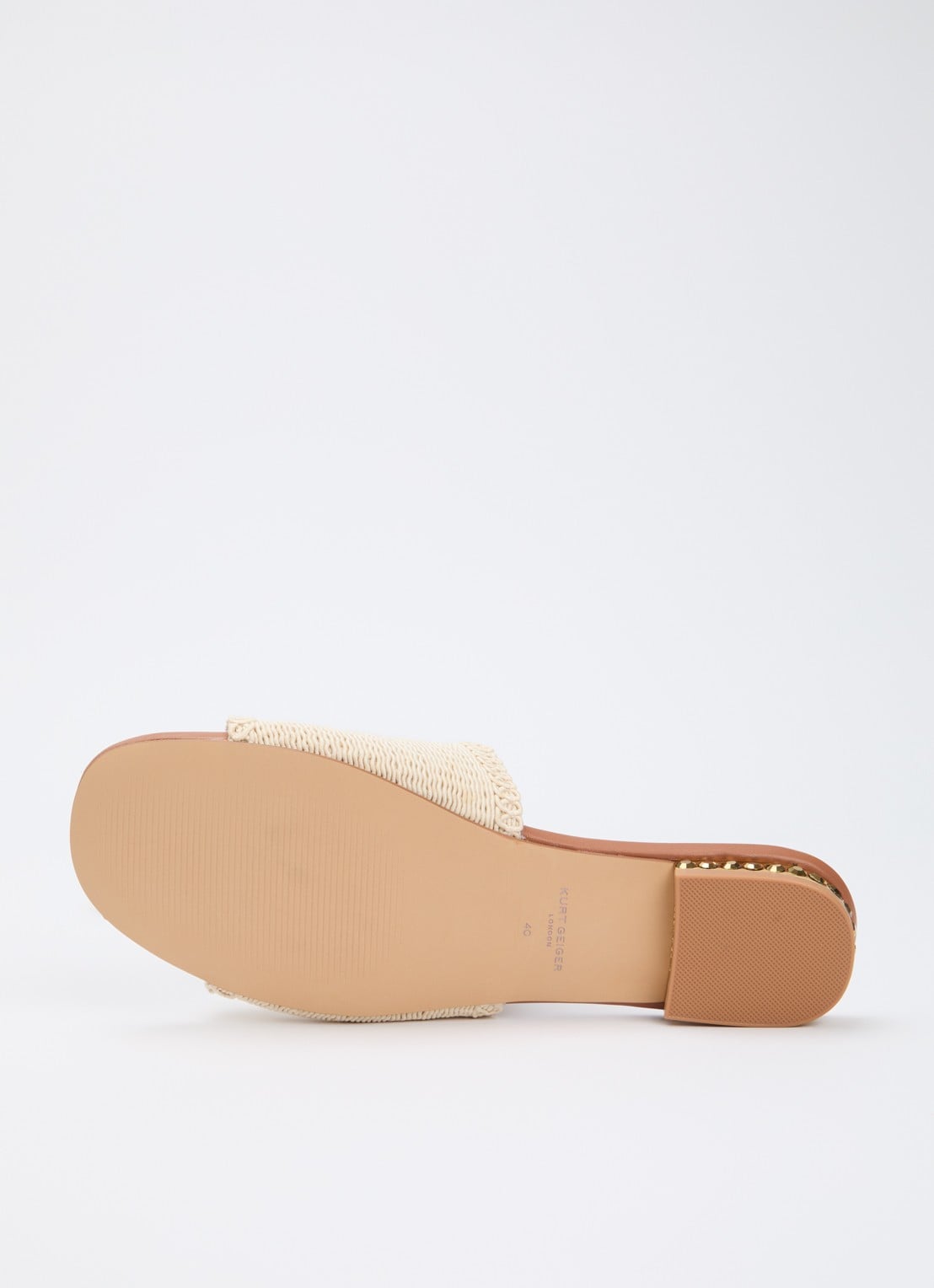 Kurt Geiger Slipper met logo en strass - detail 5 creme