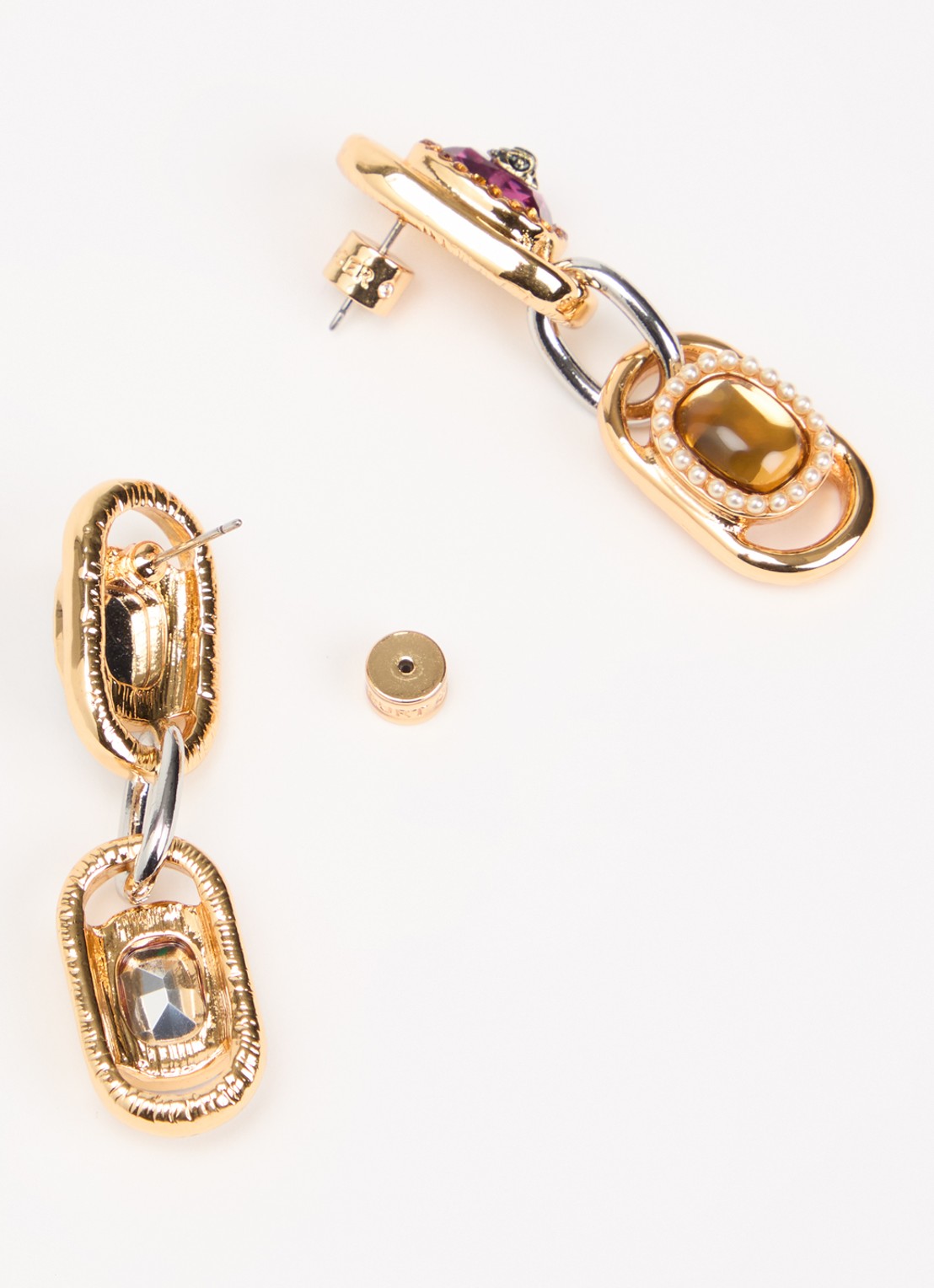 Kurt Geiger Sloane Linears oorstekers met kristal - detail goud