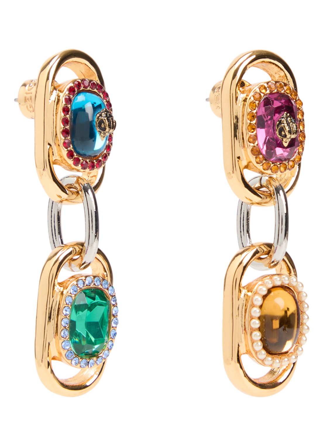 Kurt Geiger Sloane Linears oorstekers met kristal - voorkant 2 goud