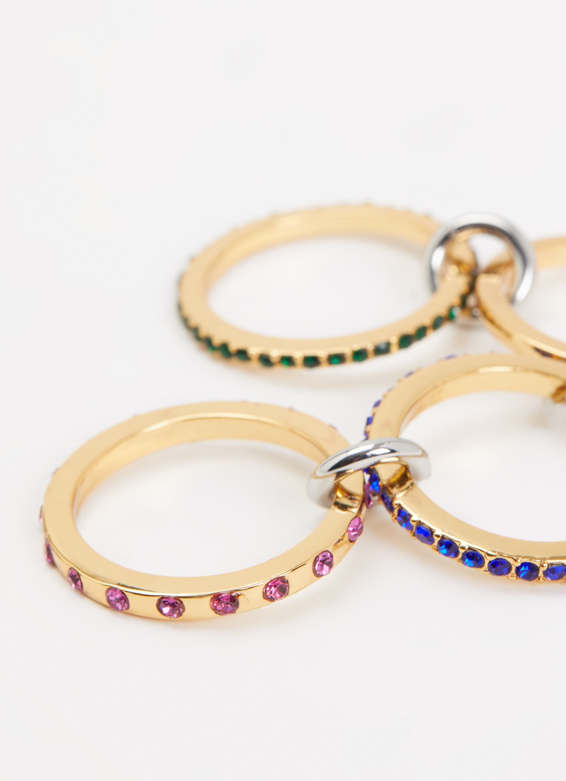 Kurt Geiger Sloane Link ring met kristal - detail goud