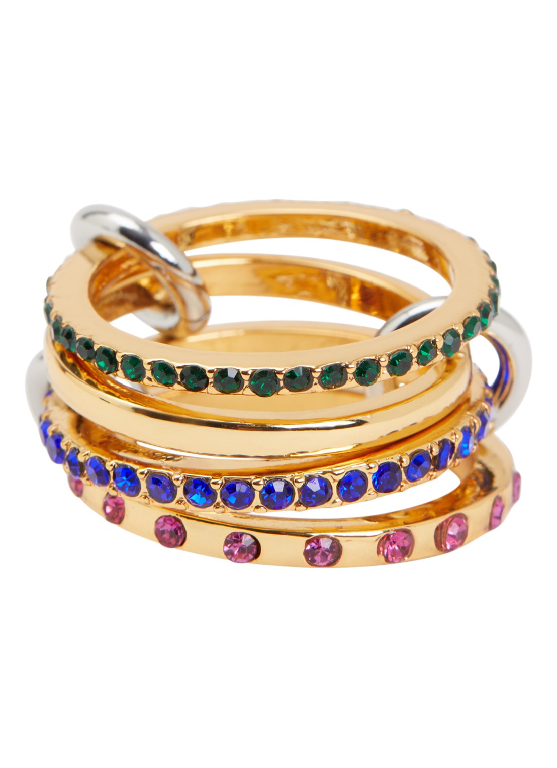 Kurt Geiger Sloane Link ring met kristal - voorkant 3 goud