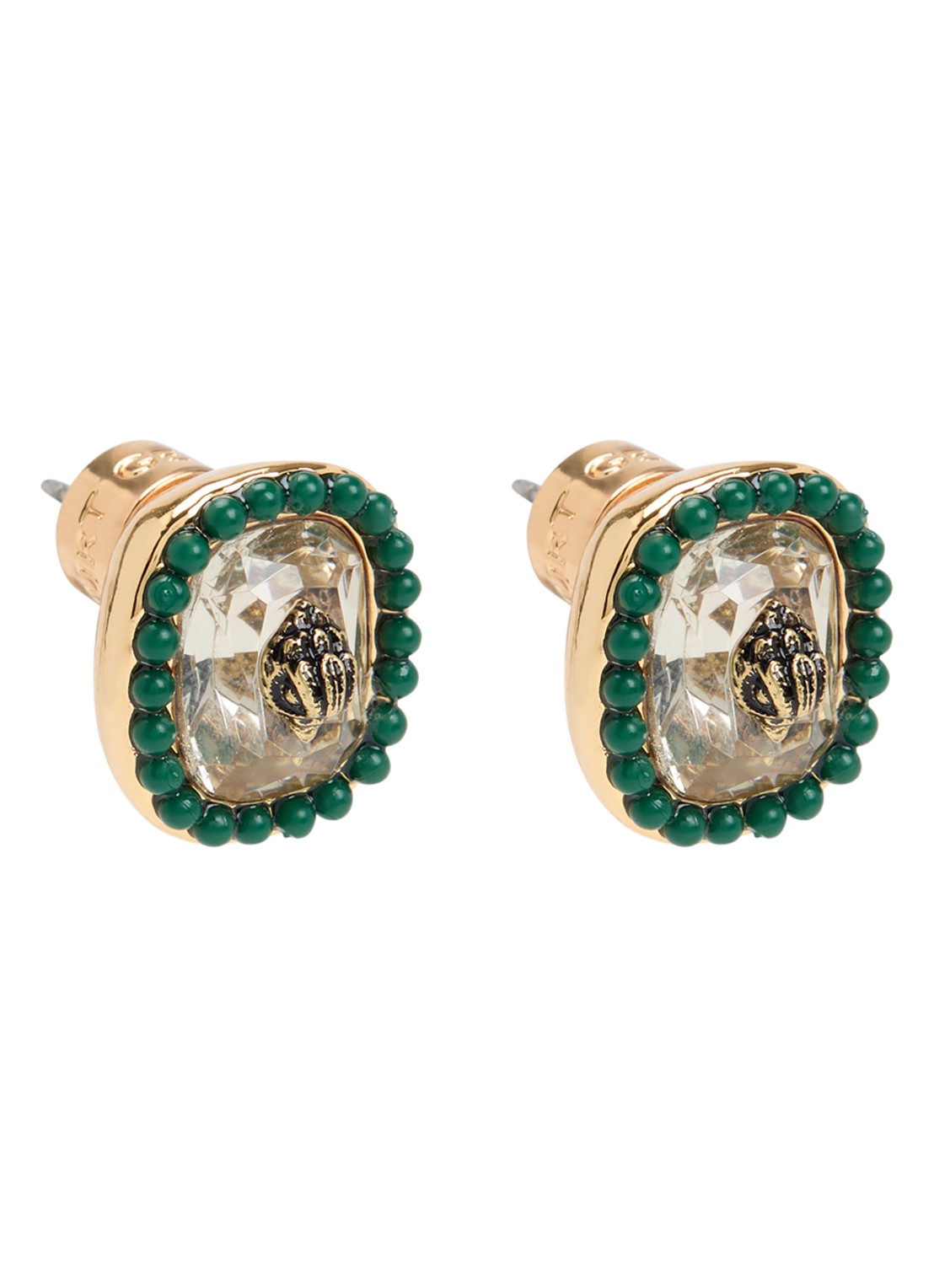 Kurt Geiger Sloane oorstekers met kristal - voorkant goud