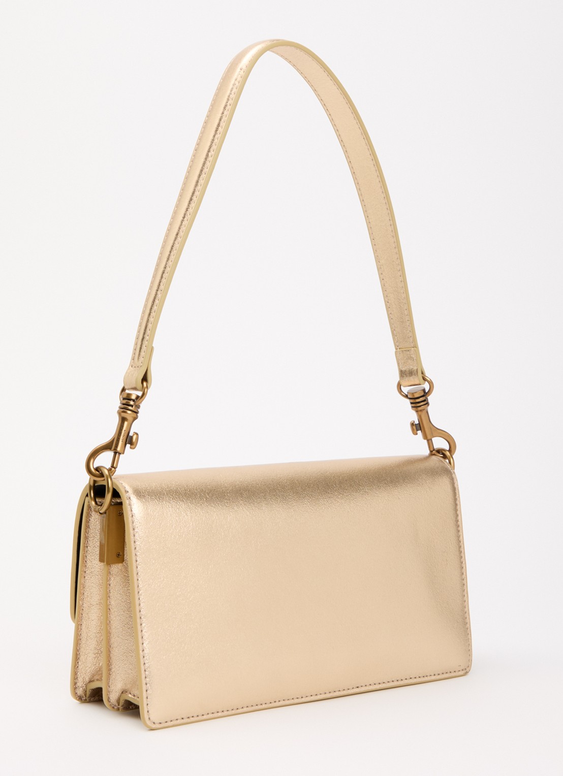 Kurt Geiger Sloane schoudertas van leer met metallic finish - achterkant goud