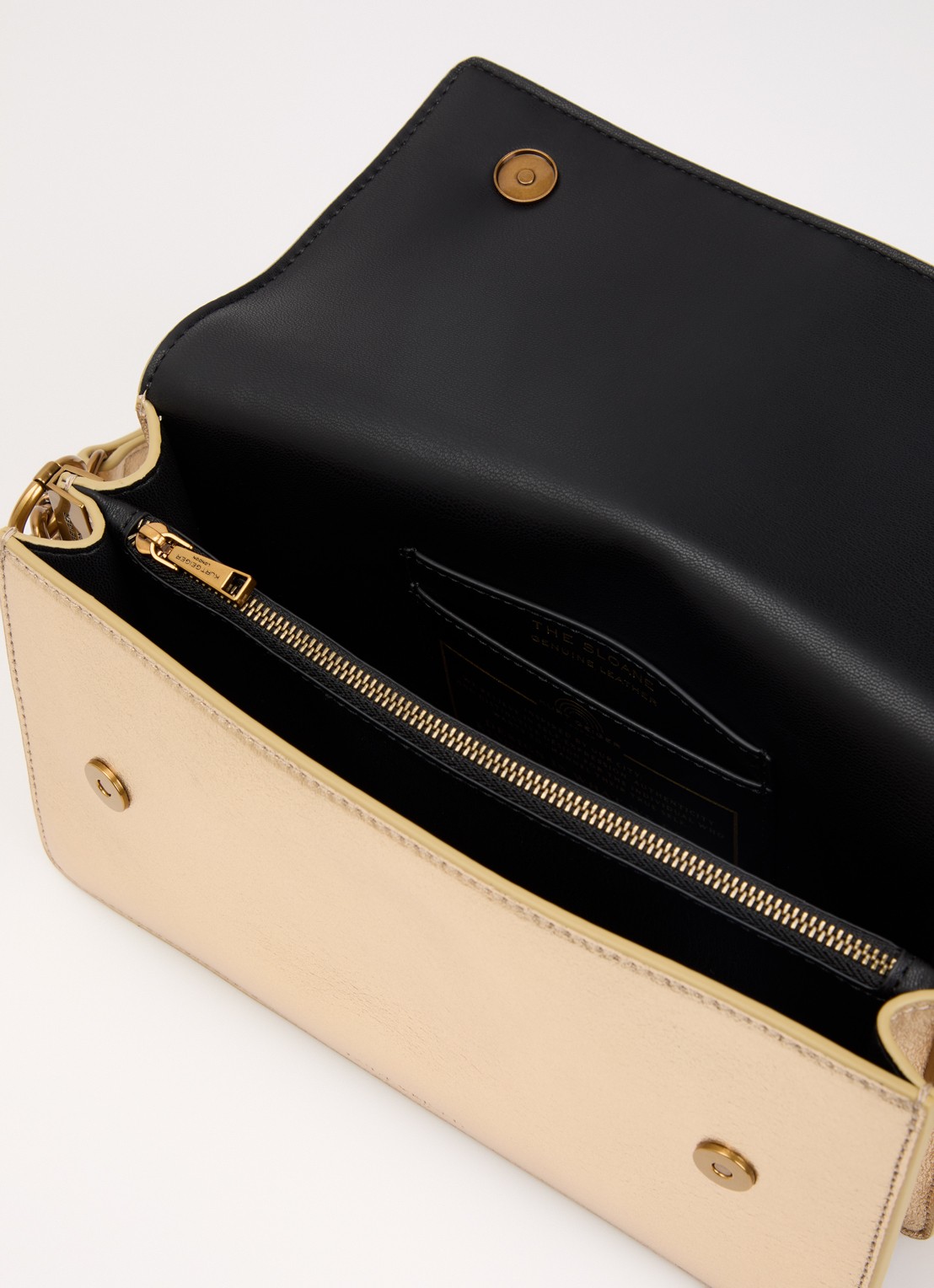 Kurt Geiger Sloane schoudertas van leer met metallic finish - detail 5 goud