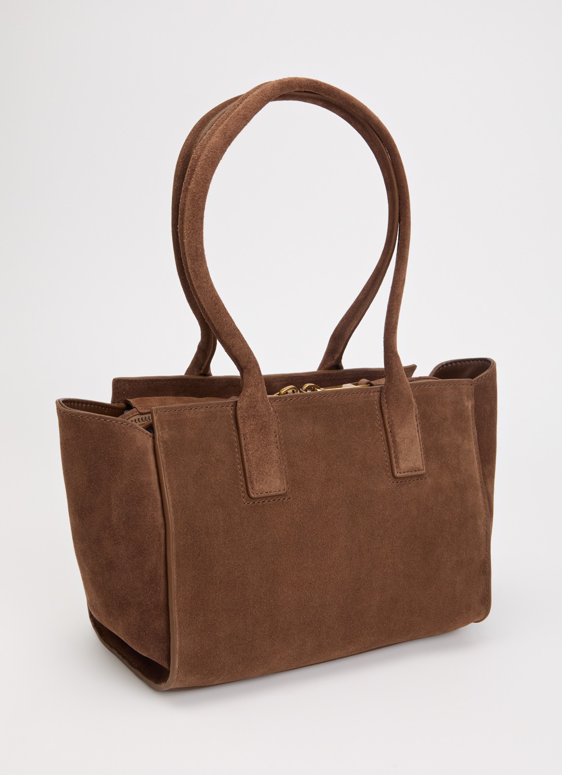 Kurt Geiger Sloane Small shopper van suède - achterkant 4 lichtbruin