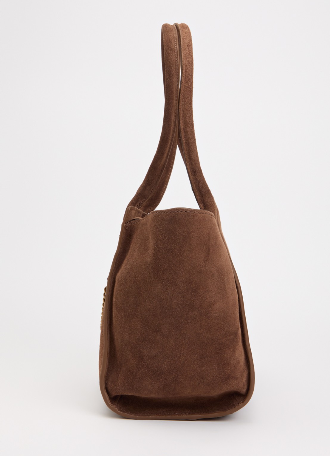 Kurt Geiger Sloane Small shopper van suède - detail 2 lichtbruin