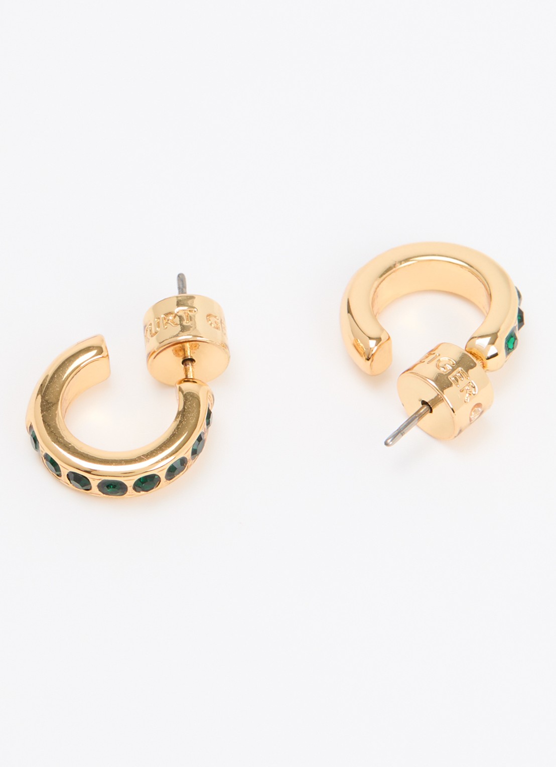 Kurt Geiger Small Crystal Huggie oorstekers met kristal - detail 2 groen