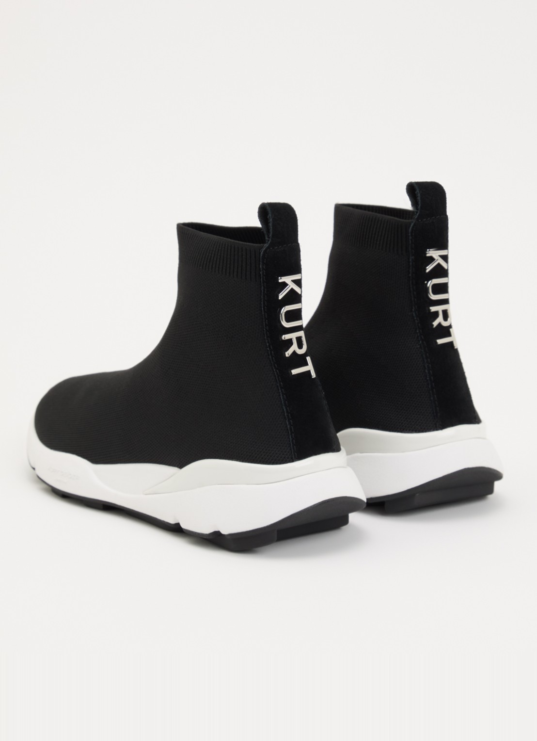 Kurt Geiger Sneaker met gebreid bovenwerk en suède details - achterkant zwart