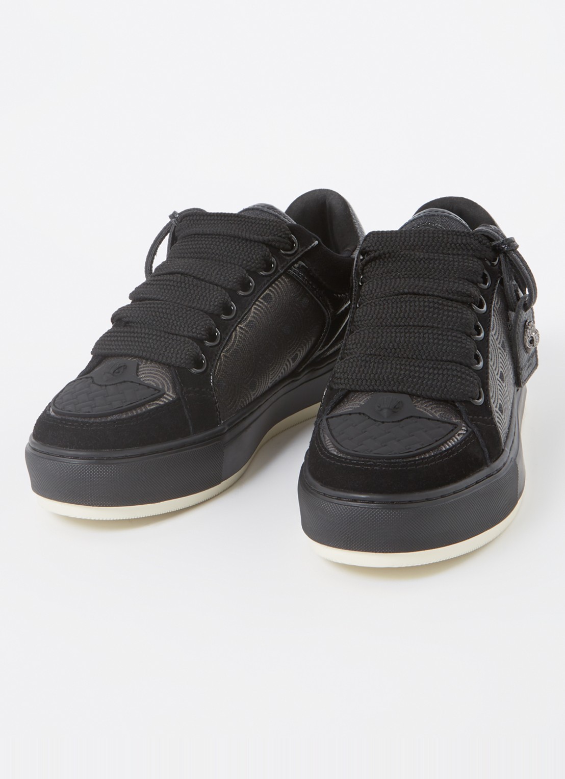 Kurt Geiger Southbank sneaker met suède details - detail 2 zwart