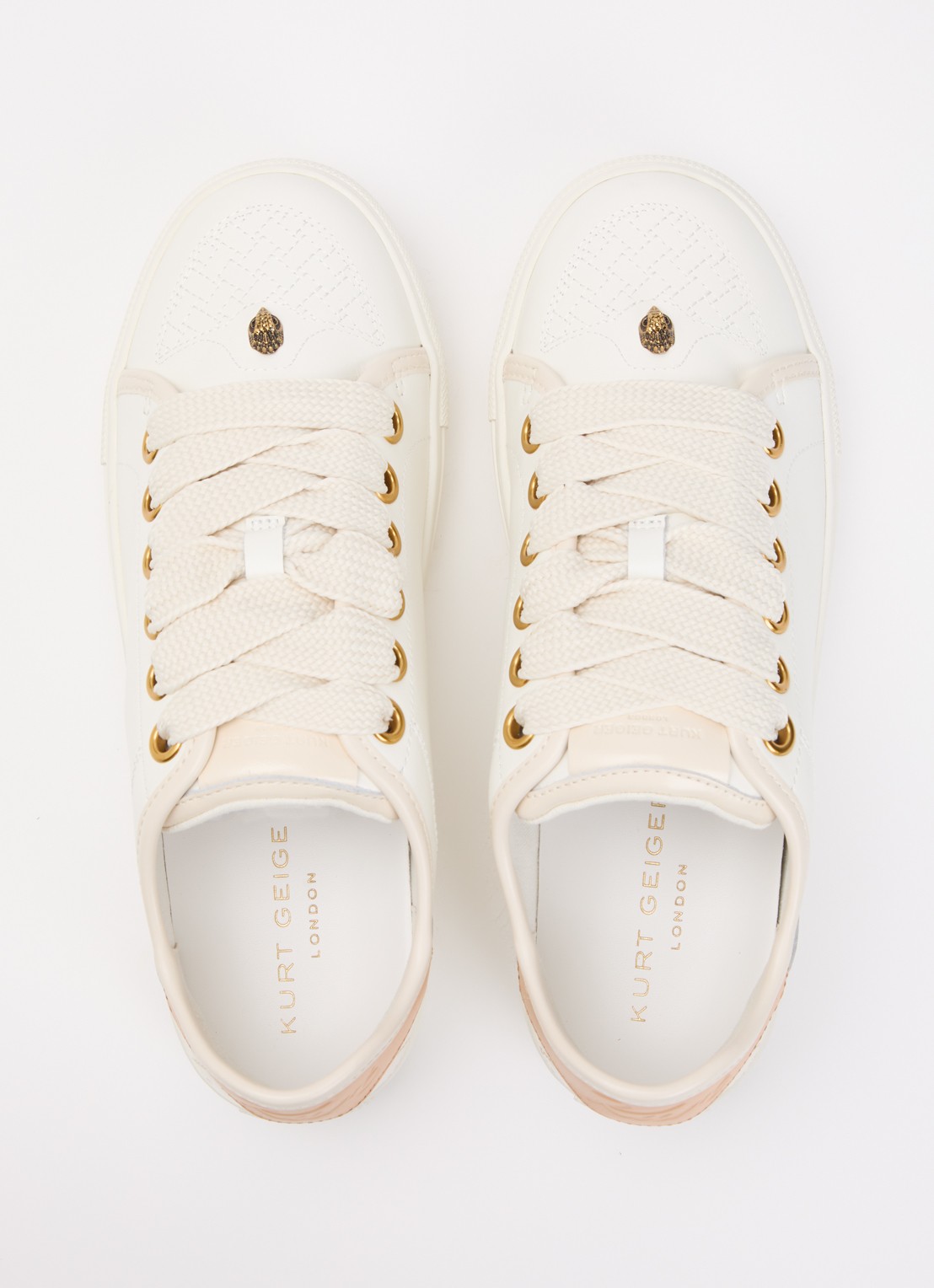 Kurt Geiger Southbank sneaker van leer met logo - detail 2 wit