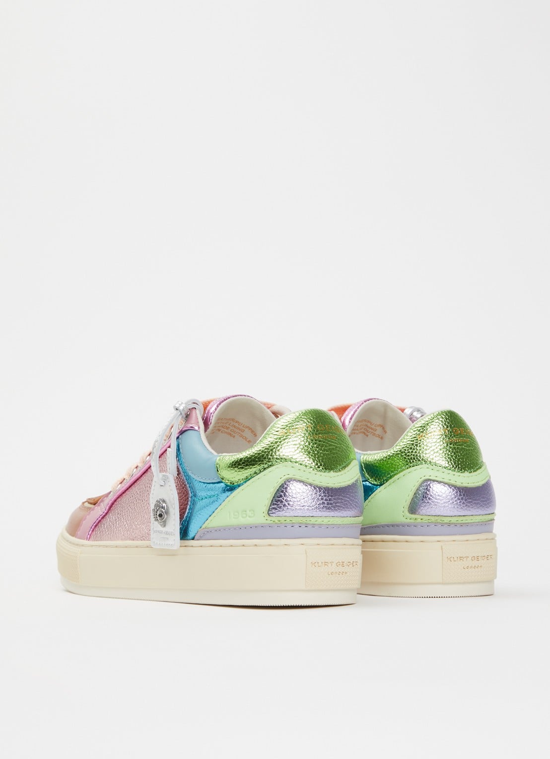 Kurt Geiger Southbank sneaker van leer met metallic finish - achterkant 5 multicolor