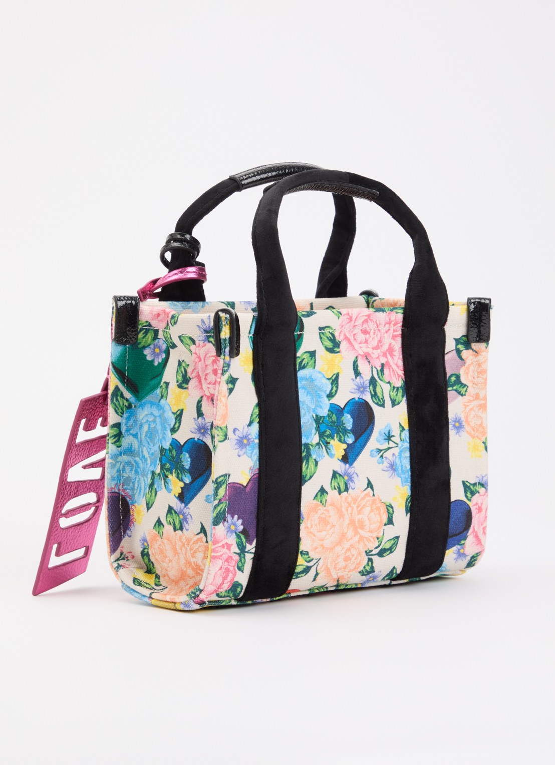 Kurt Geiger Southbank XS handtas met bloemenprint en afneembare schouderriem - achterkant 5 ivoor