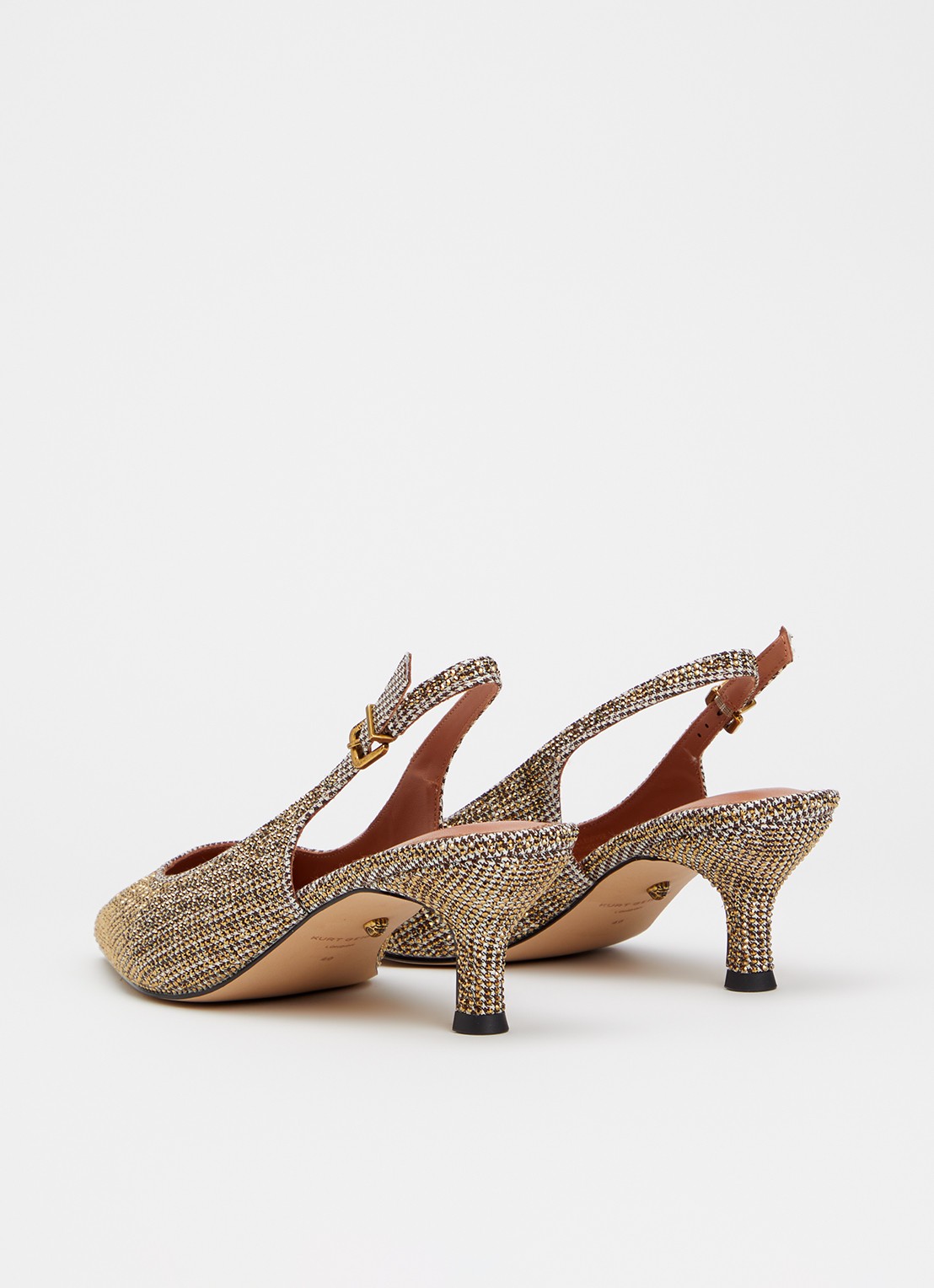 Kurt Geiger Stepney slingback met strass - achterkant 5 camel
