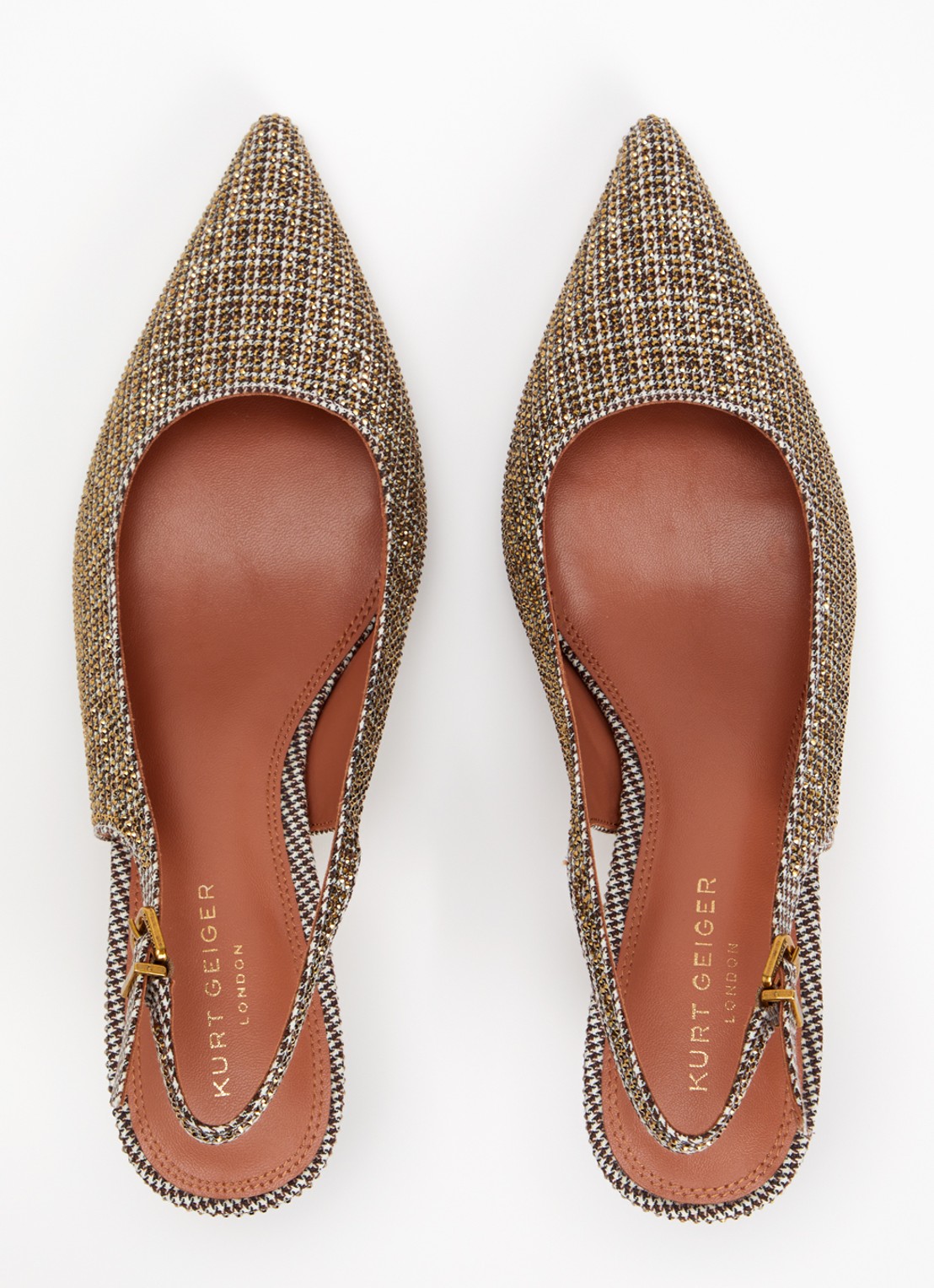 Kurt Geiger Stepney slingback met strass - detail 3 camel