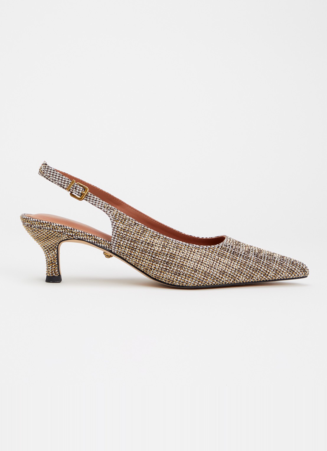 Kurt Geiger Stepney slingback met strass - voorkant camel