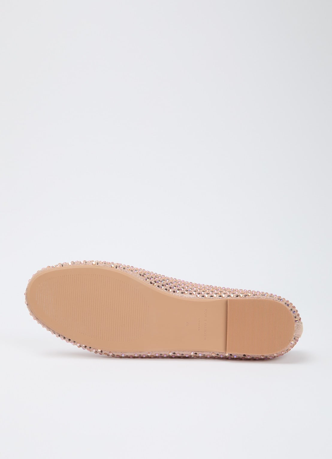 Kurt Geiger Wavy Mayfair ballerina van leer met strass - detail 4 lichtroze