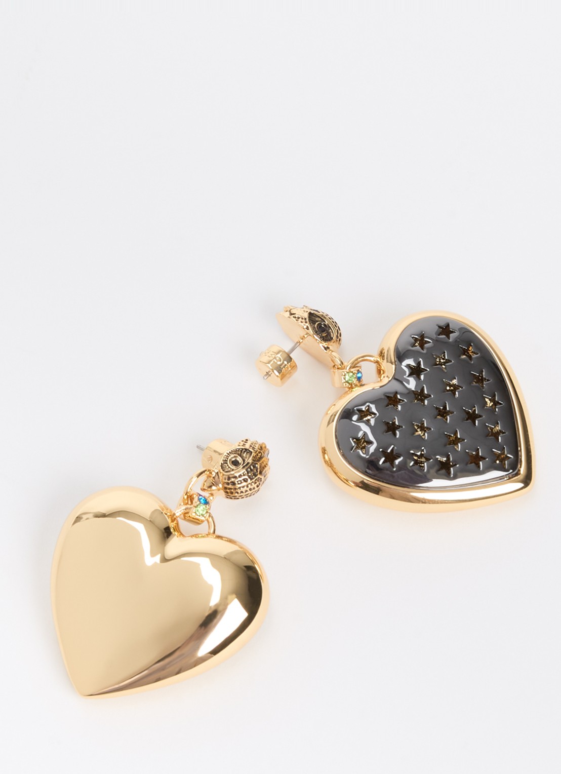 Kurt Geiger XL Heart oorstekers met kristal - detail goud