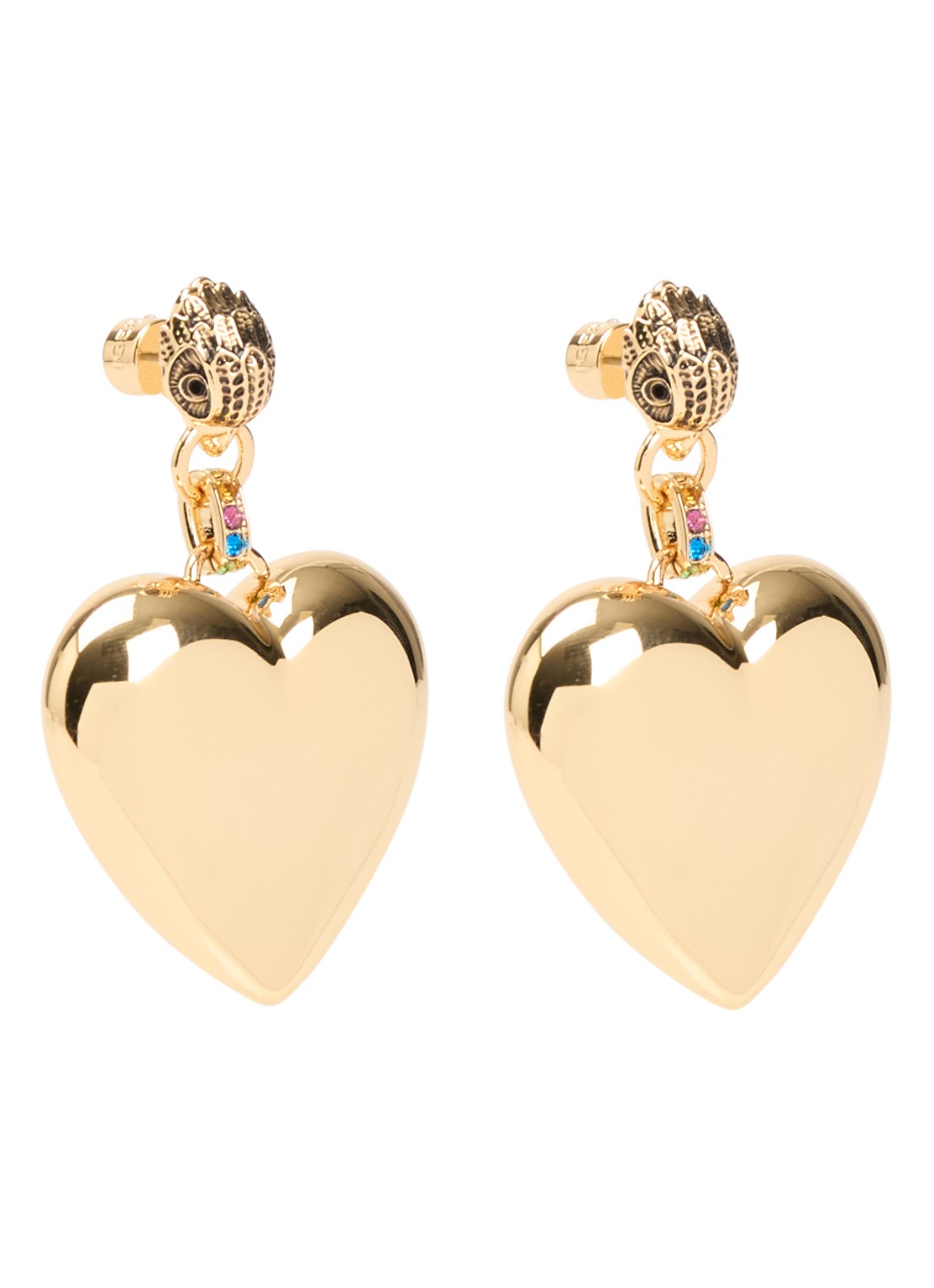 Kurt Geiger XL Heart oorstekers met kristal - voorkant 2 goud
