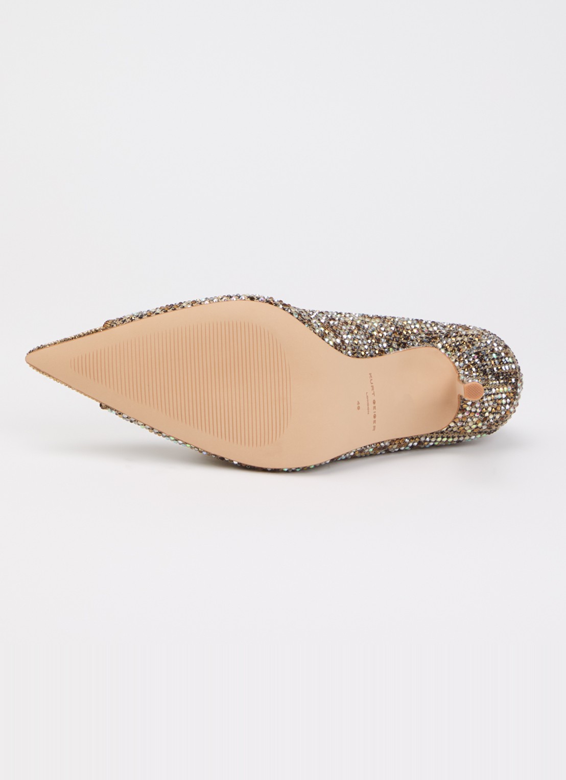 Kurt Geiger Zip Court pump met strass - detail 3 goud