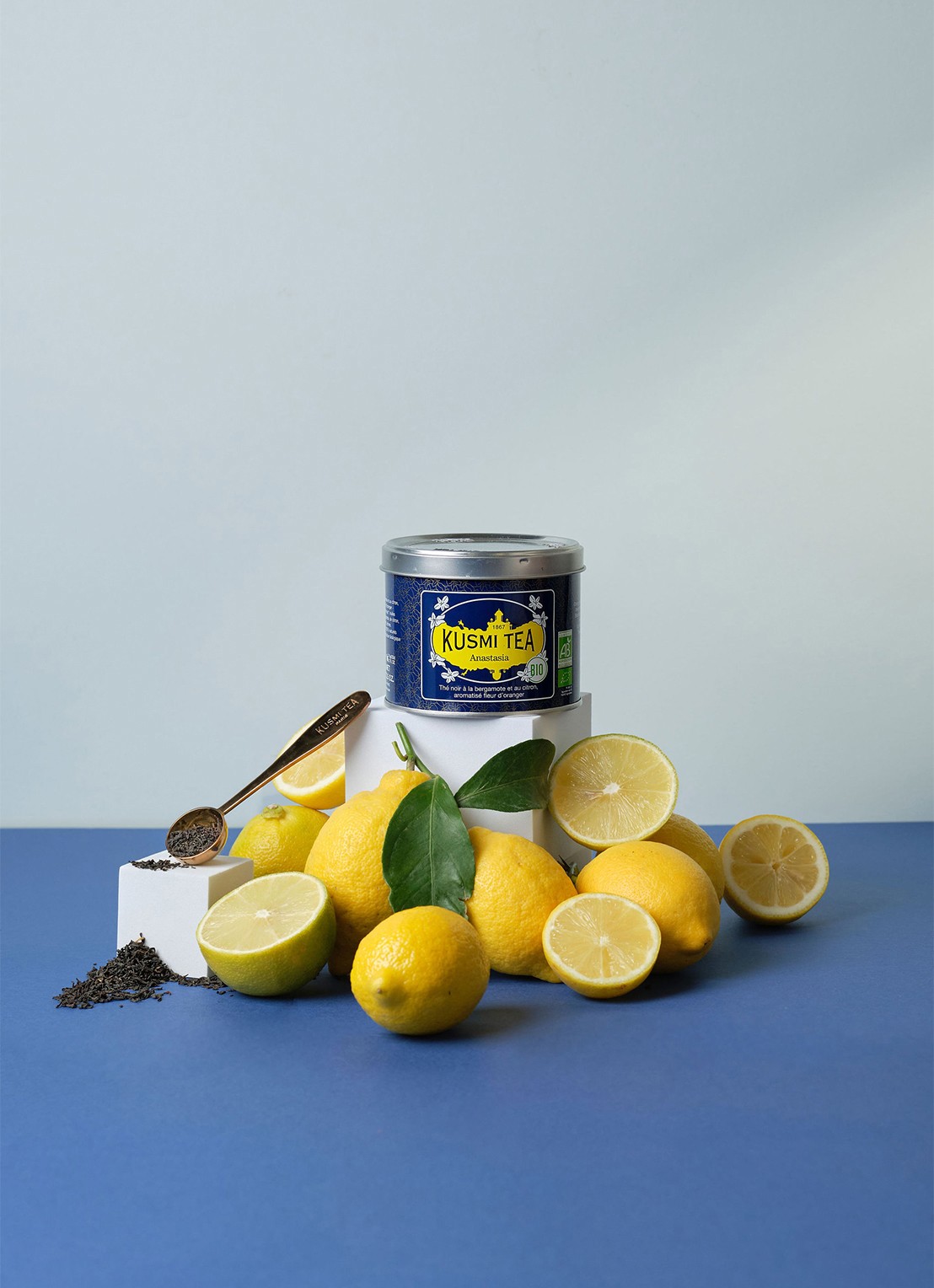 Kusmi Tea Anastasia losse thee 90 gram - detail 3 donkerblauw