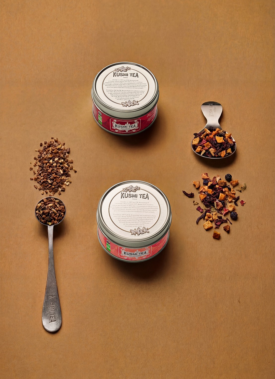 Kusmi Tea AquaRosa and AquaSummer losse thee 2 stuks in giftbox - detail 4 beige
