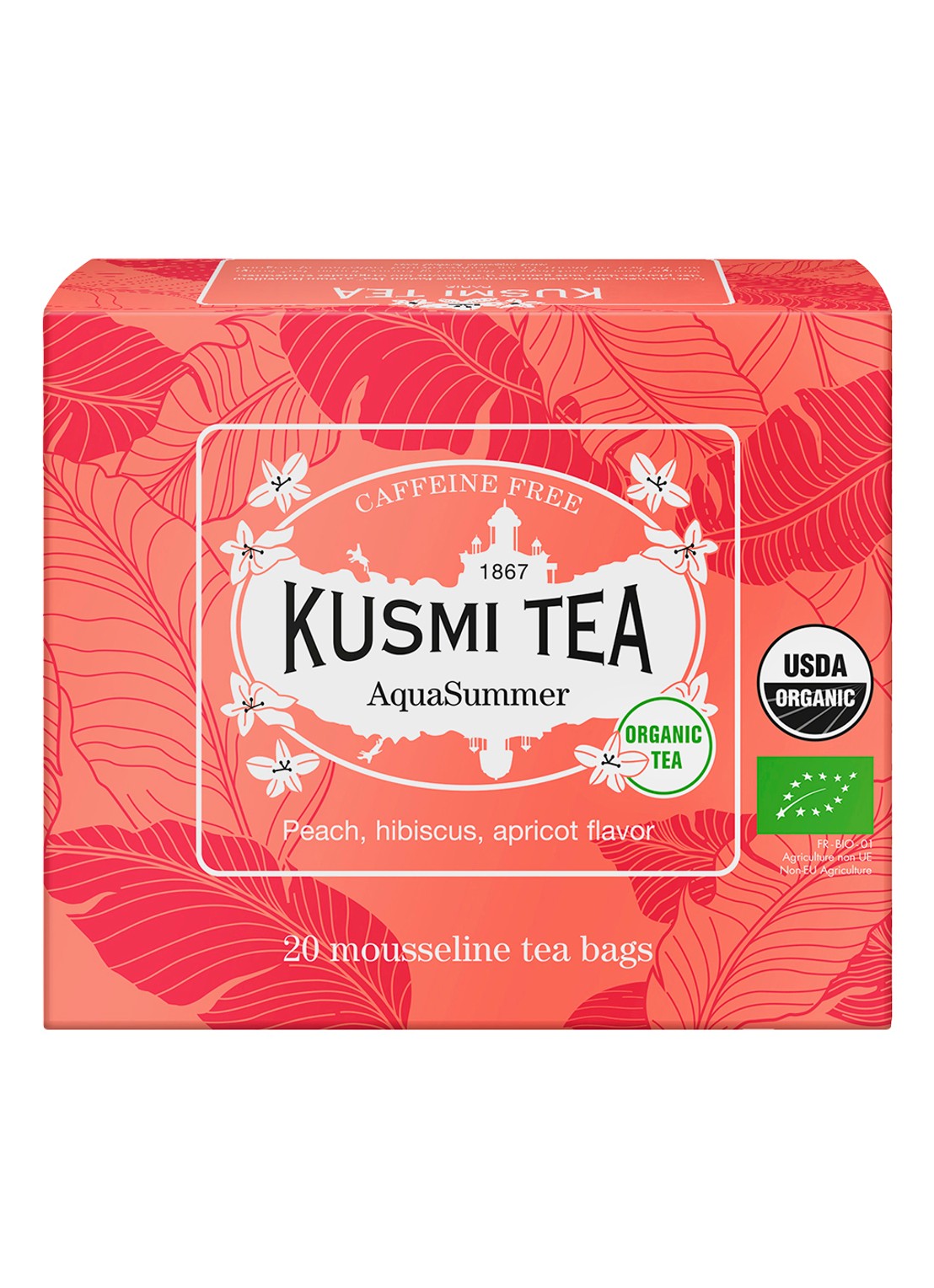 Kusmi Tea Aquasummer theezakjes 20 stuks - voorkant beige