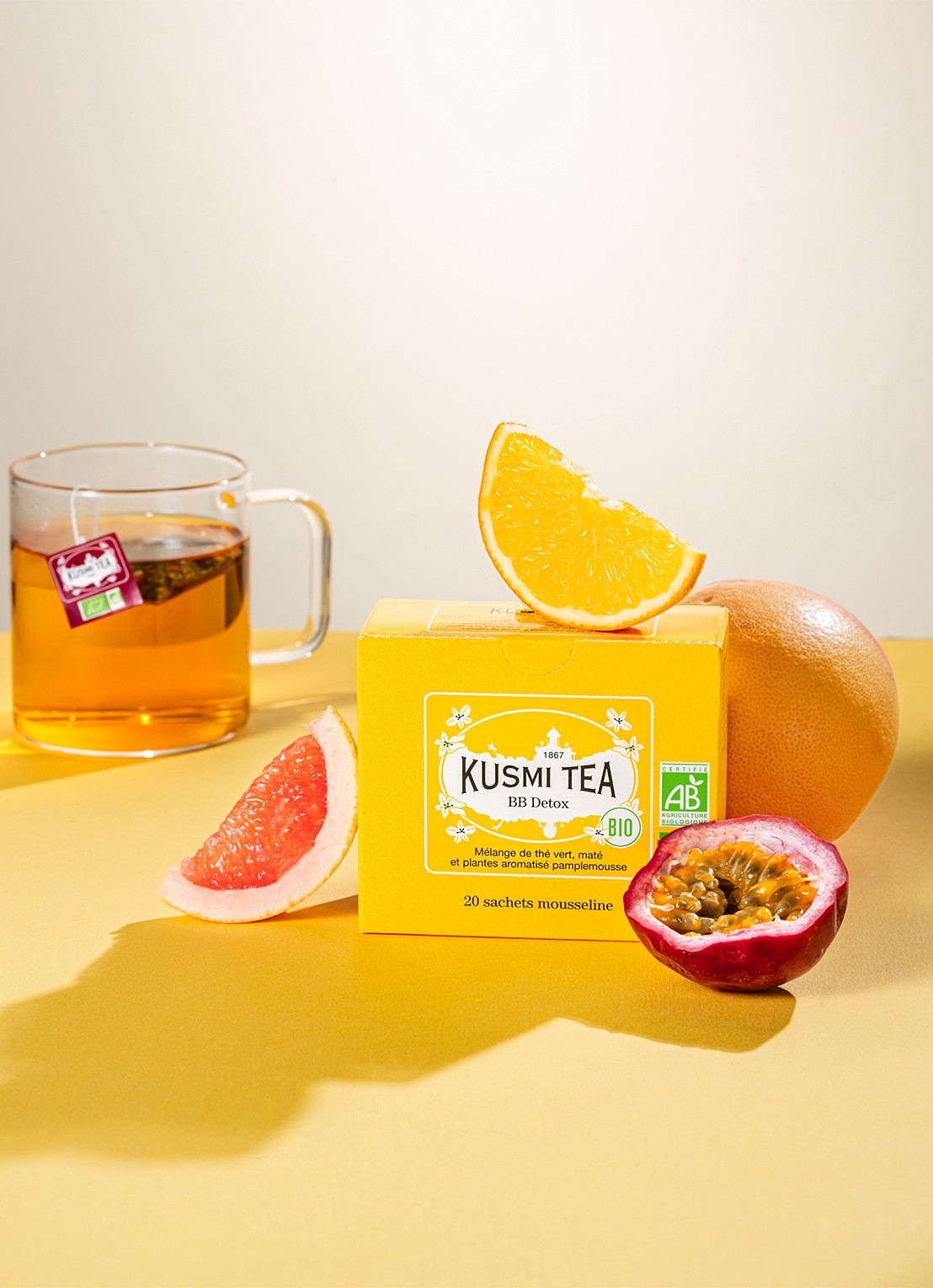 Kusmi Tea BB Detox theezakjes 20 stuks - voorkant 3 beige