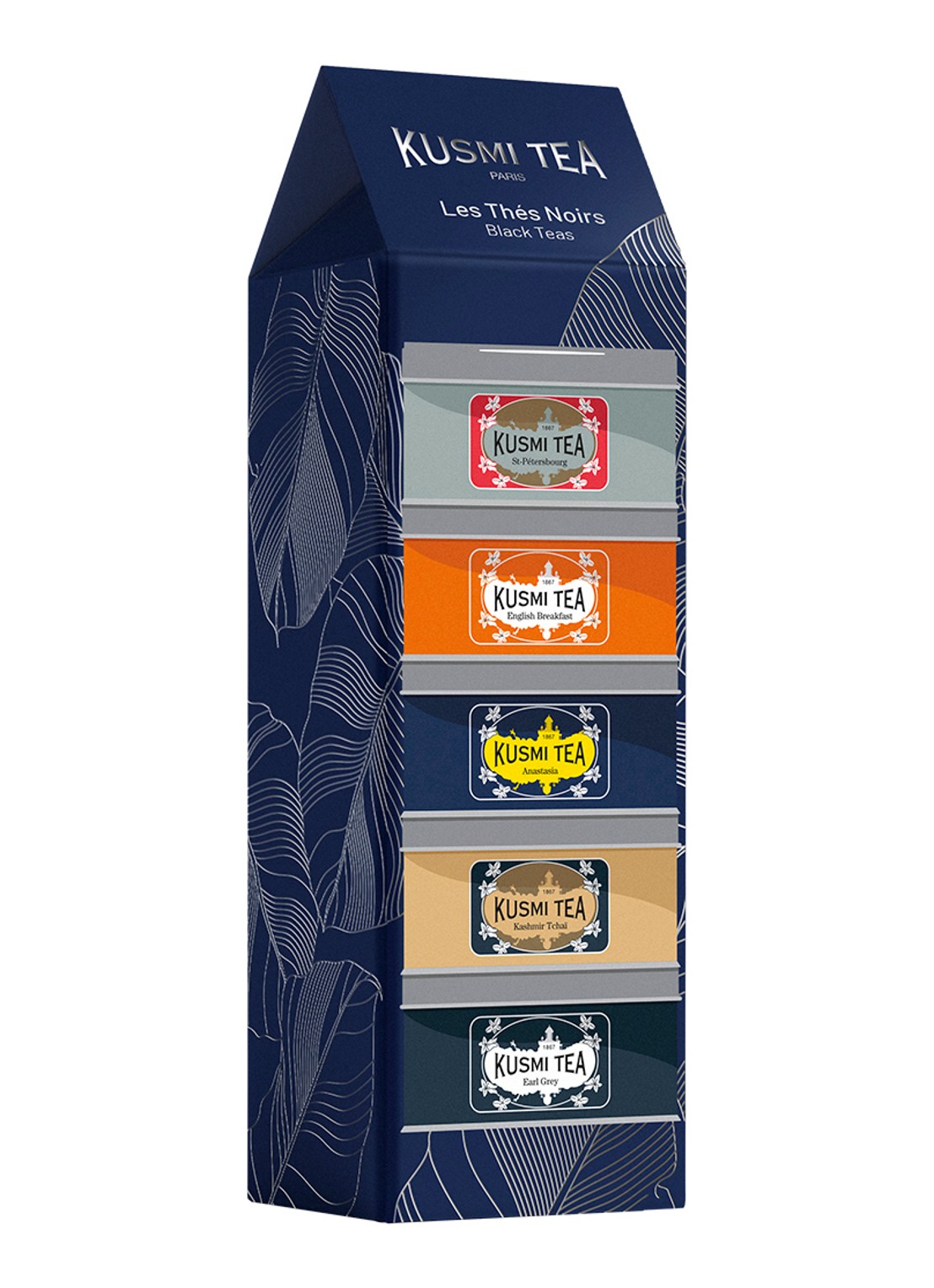 Kusmi Tea Black Teas losse thee 5 stuks in giftset - voorkant 3 beige