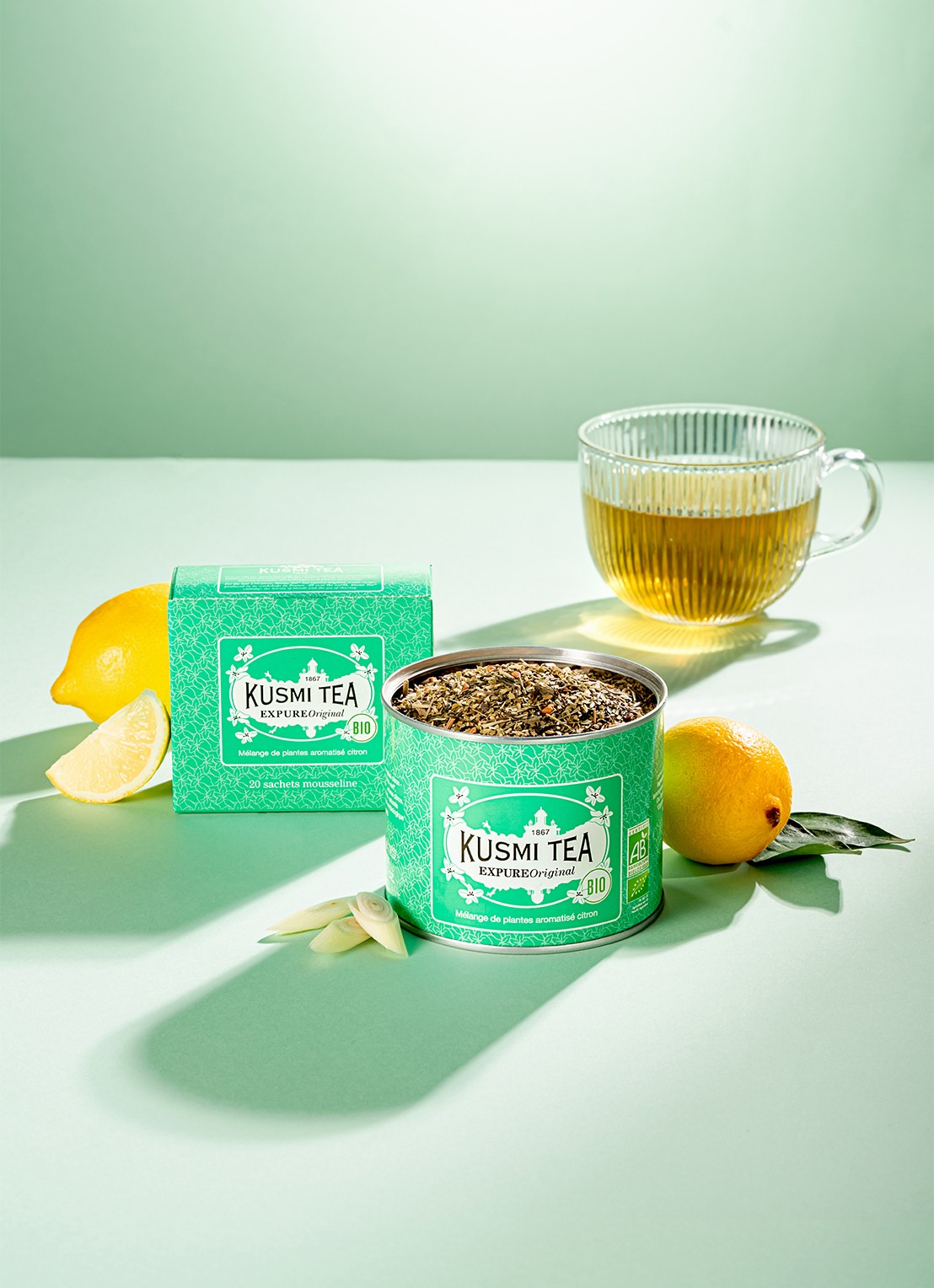 Kusmi Tea Detox losse thee 90 gram - detail turquoise