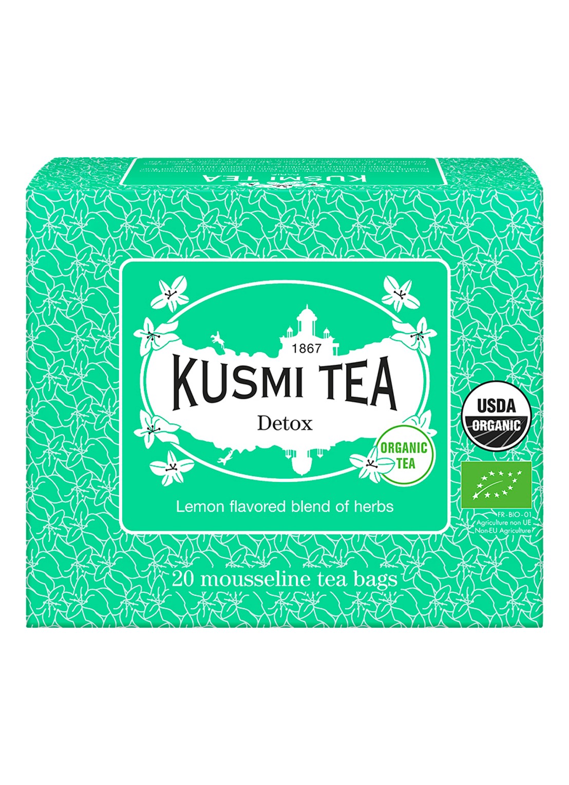 Kusmi Tea Detox theezakjes 20 stuks - voorkant beige