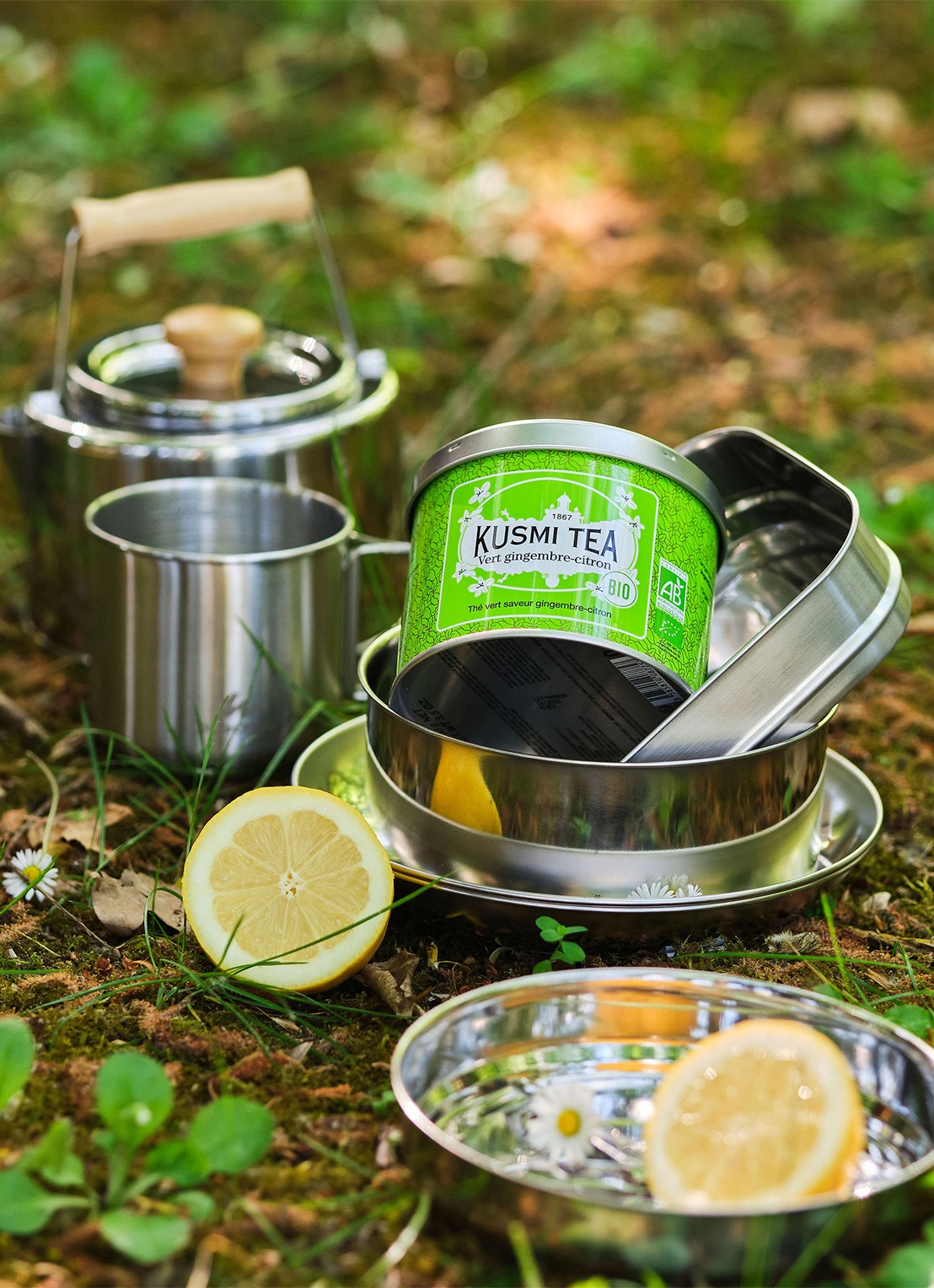 Kusmi Tea Green Ginger Lemon losse thee 100 gram - detail 3 groen