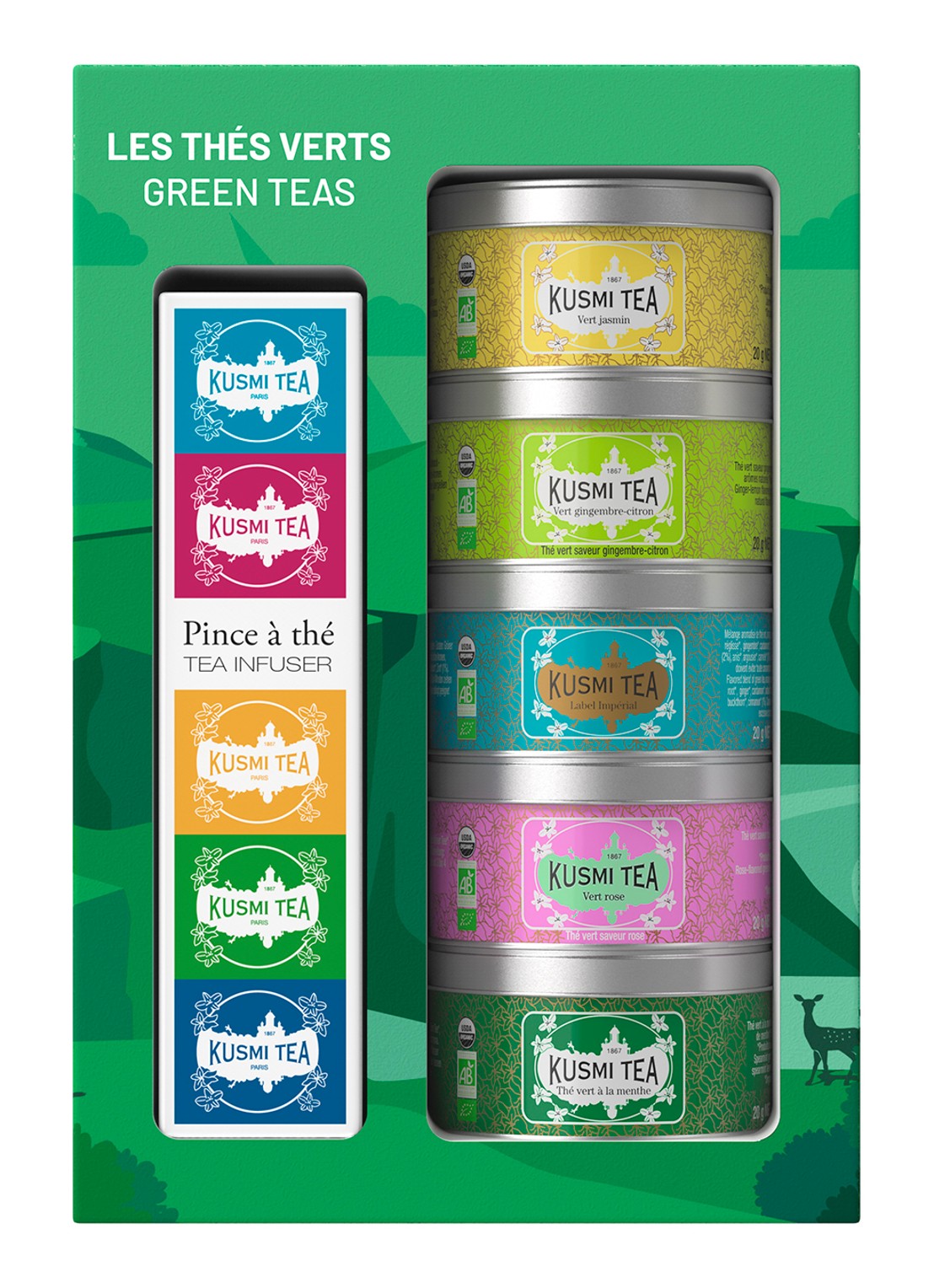 Kusmi Tea  Green Teas theeset met losse thee 5 x 20 gram - voorkant undefined