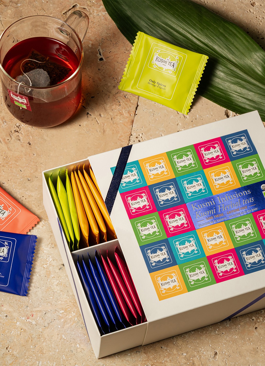 Kusmi Tea Herbal Teas Gift theeset 45 stuks - achterkant 5 wit