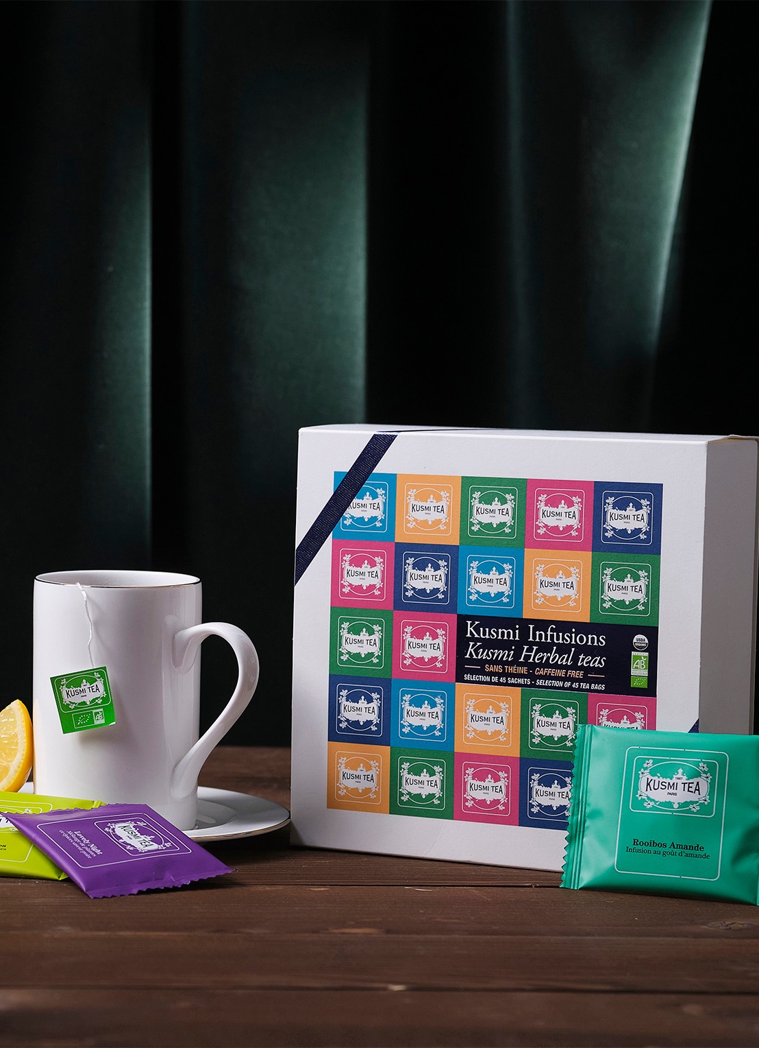 Kusmi Tea Herbal Teas Gift theeset 45 stuks - detail wit