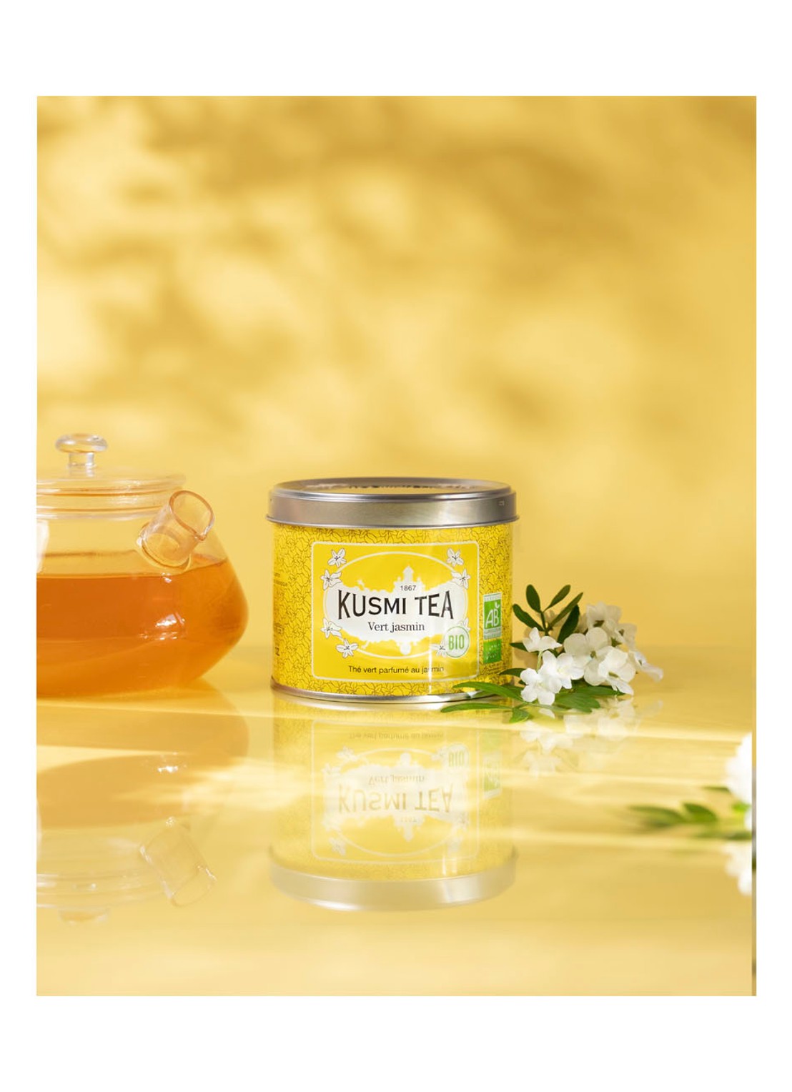 Kusmi Tea Jasmin Green Tea losse thee 90 gram - detail 5 geel
