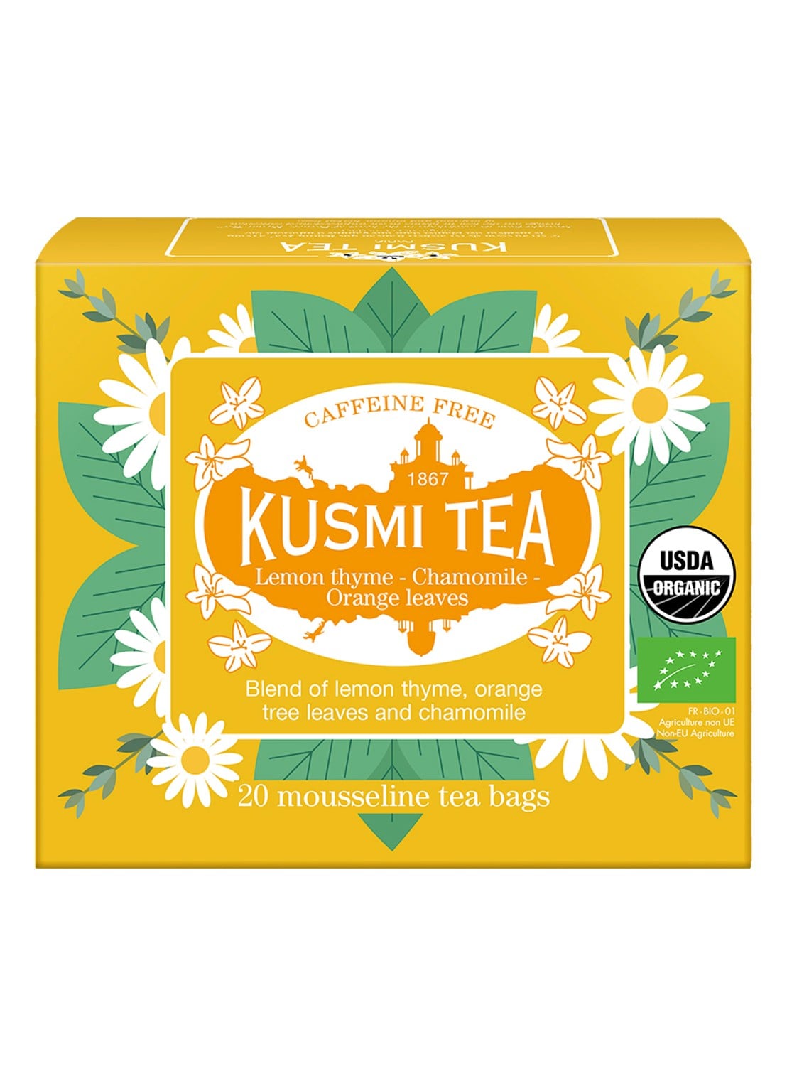 Kusmi Tea Lemon Thyme-Chamomile-Orange Leaves theezakjes 20 stuks - voorkant 5 beige