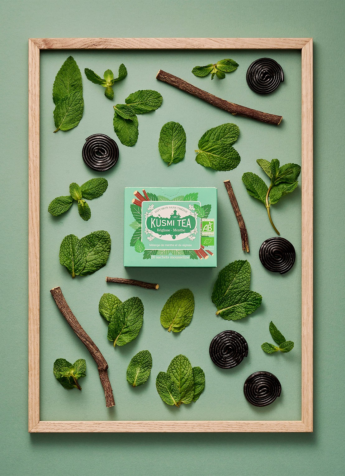 Kusmi Tea Licorice-Mint theezakjes 20 stuks - detail 3 beige