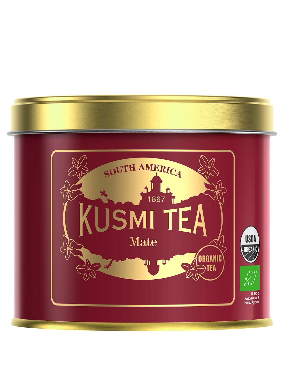 Kusmi Tea Maté losse thee in blik 100 gram - voorkant beige