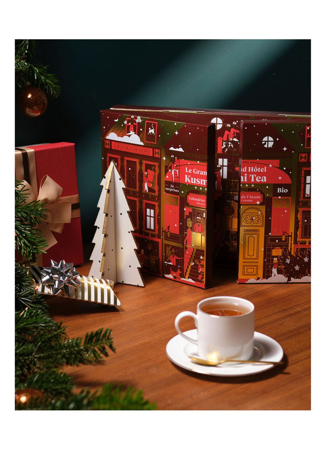 Kusmi Tea Organic adventskalender 2022 - voorkant 2 rood