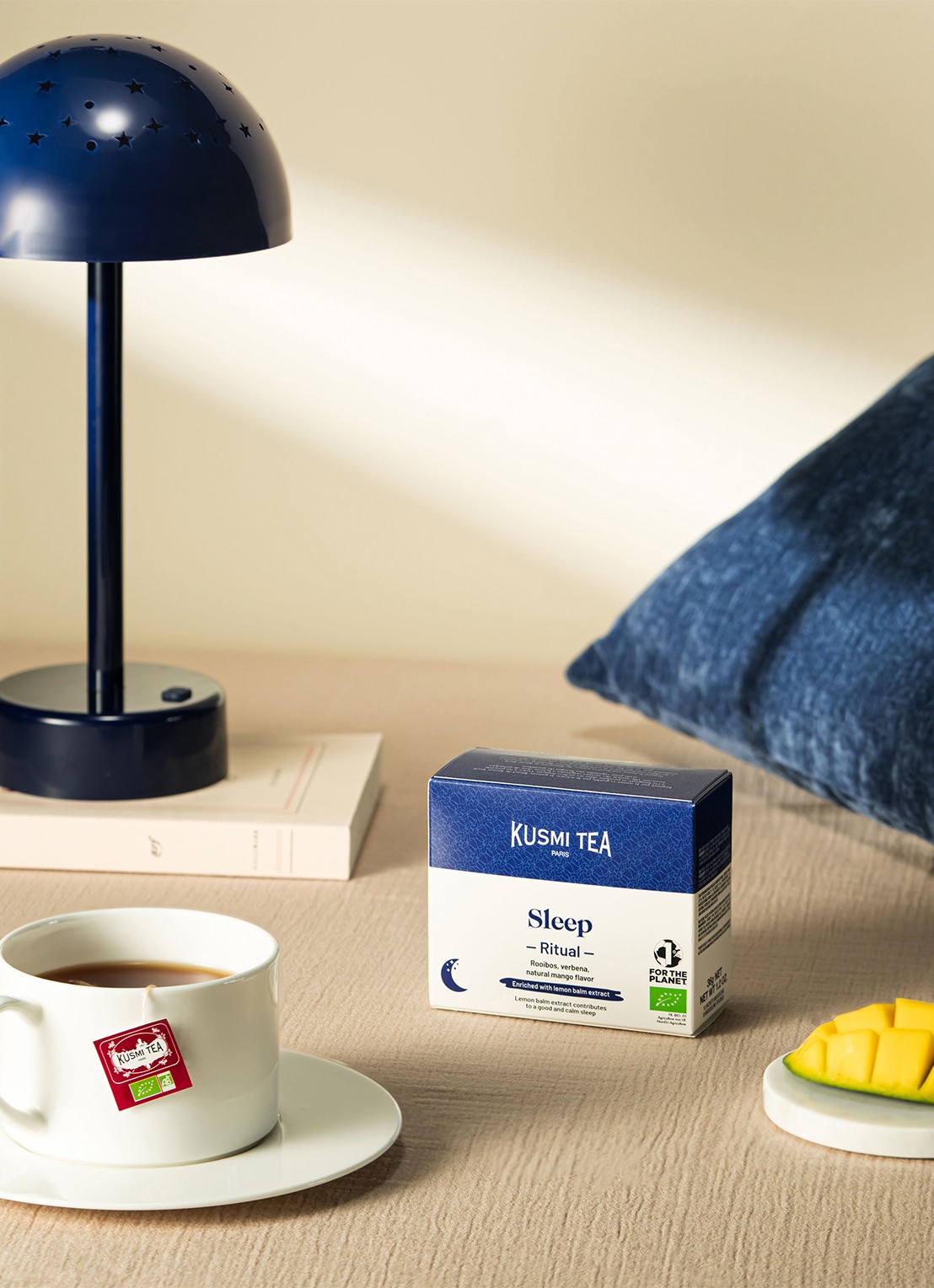 Kusmi Tea Sleep theezakjes 18 stuks - achterkant beige