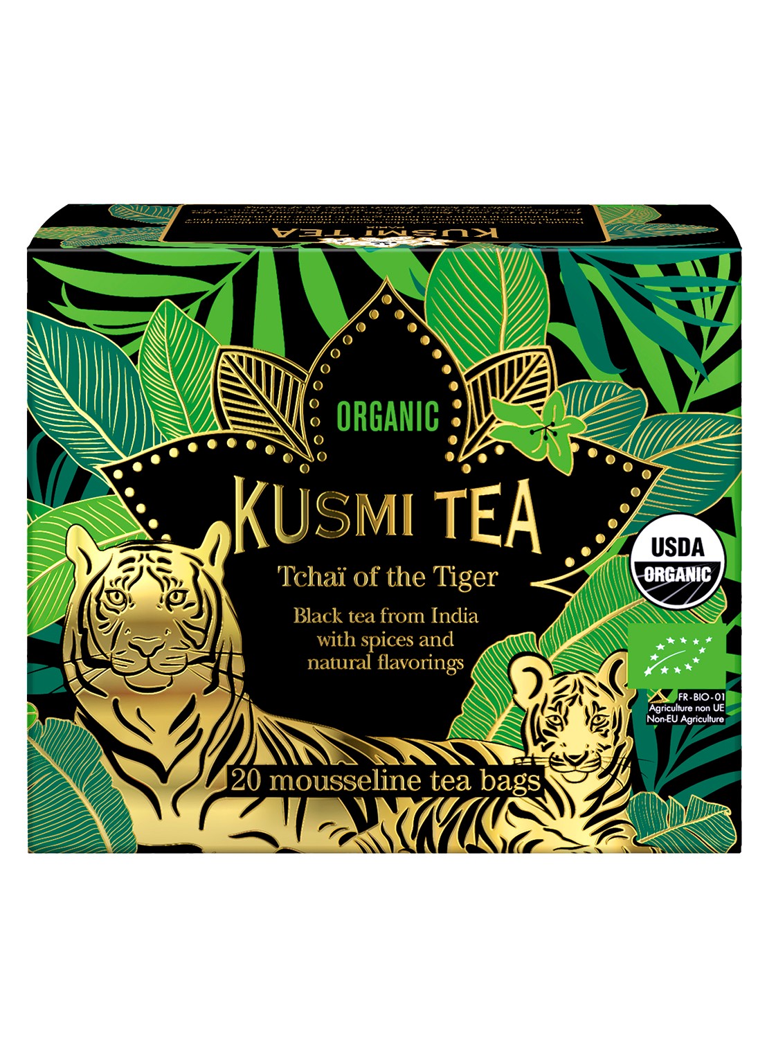 Kusmi Tea Tchaï of the Tiger theezakjes 20 stuks - voorkant beige