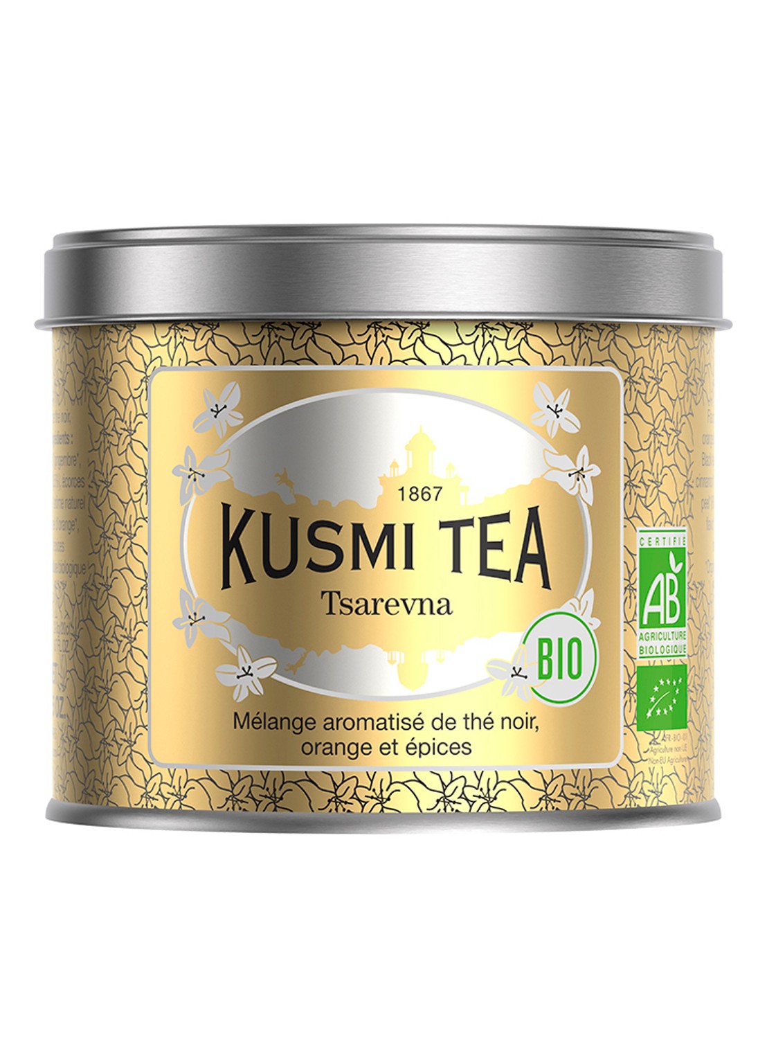 Kusmi Tea Tsarevna losse thee in blik 100 gram - voorkant undefined