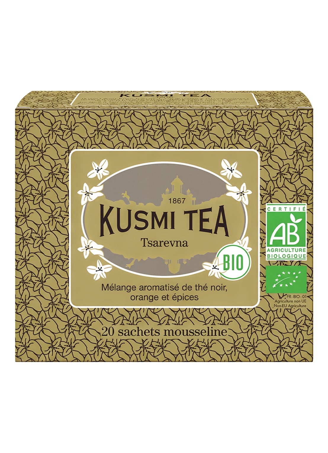 Kusmi Tea Tsarevna theezakjes 40 gram 20 stuks - voorkant undefined