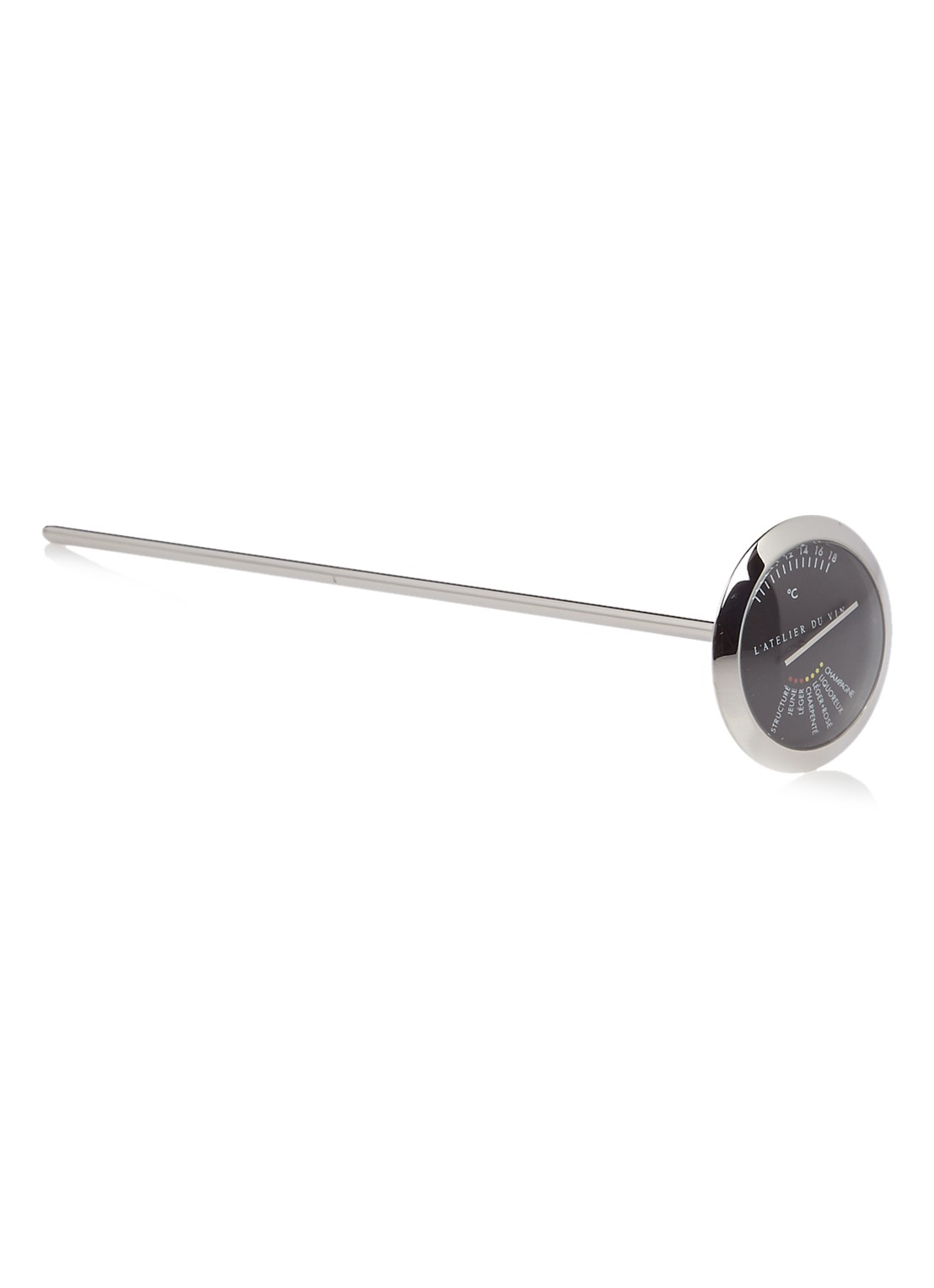 L'Atelier du Vin Wijn thermometer - voorkant zilver